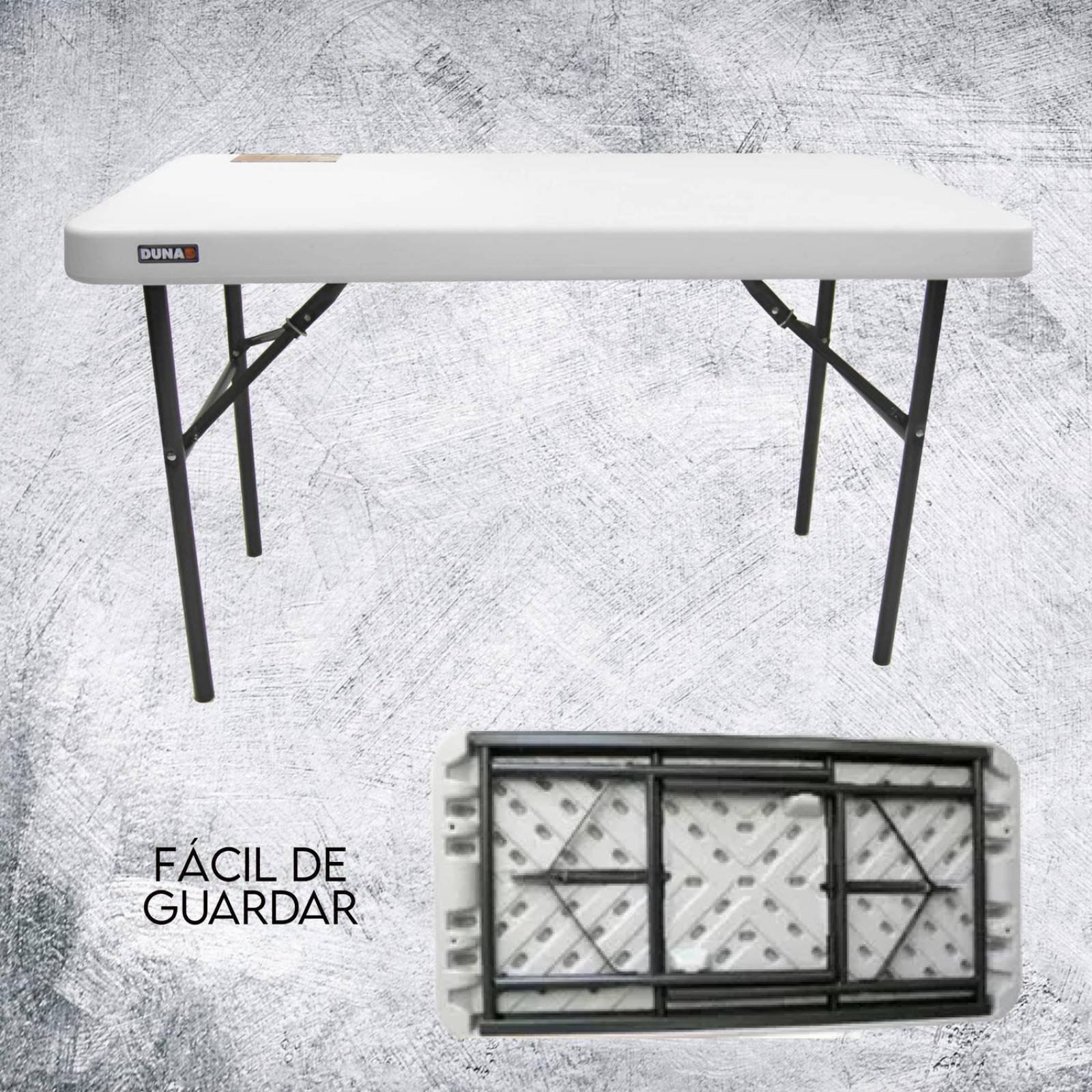 Mesa Plegable Chica de Plastico Blanca Tablon Jardin 1.20 m