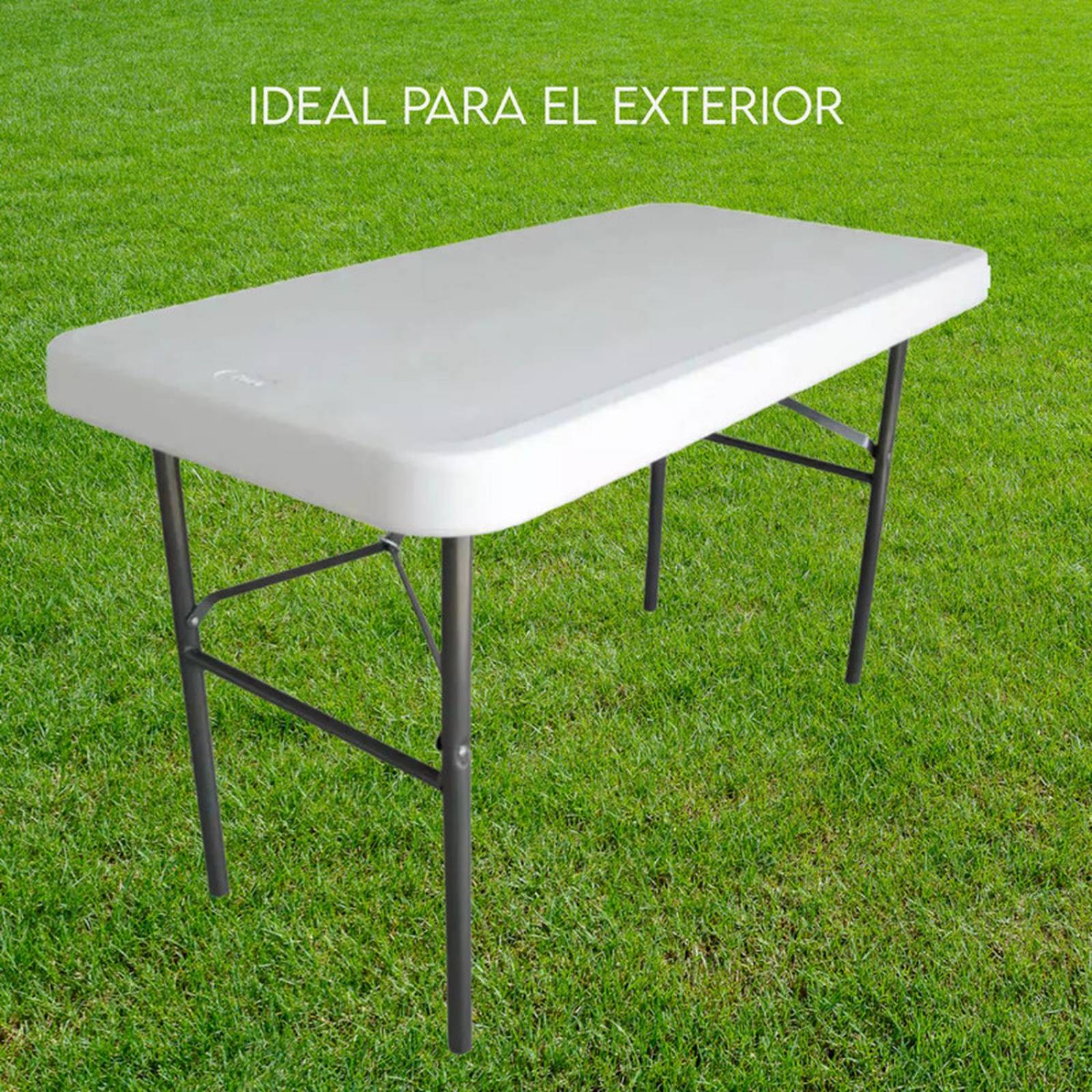 Mesa Plegable Chica de Plastico Blanca Tablon Jardin 1.20 m
