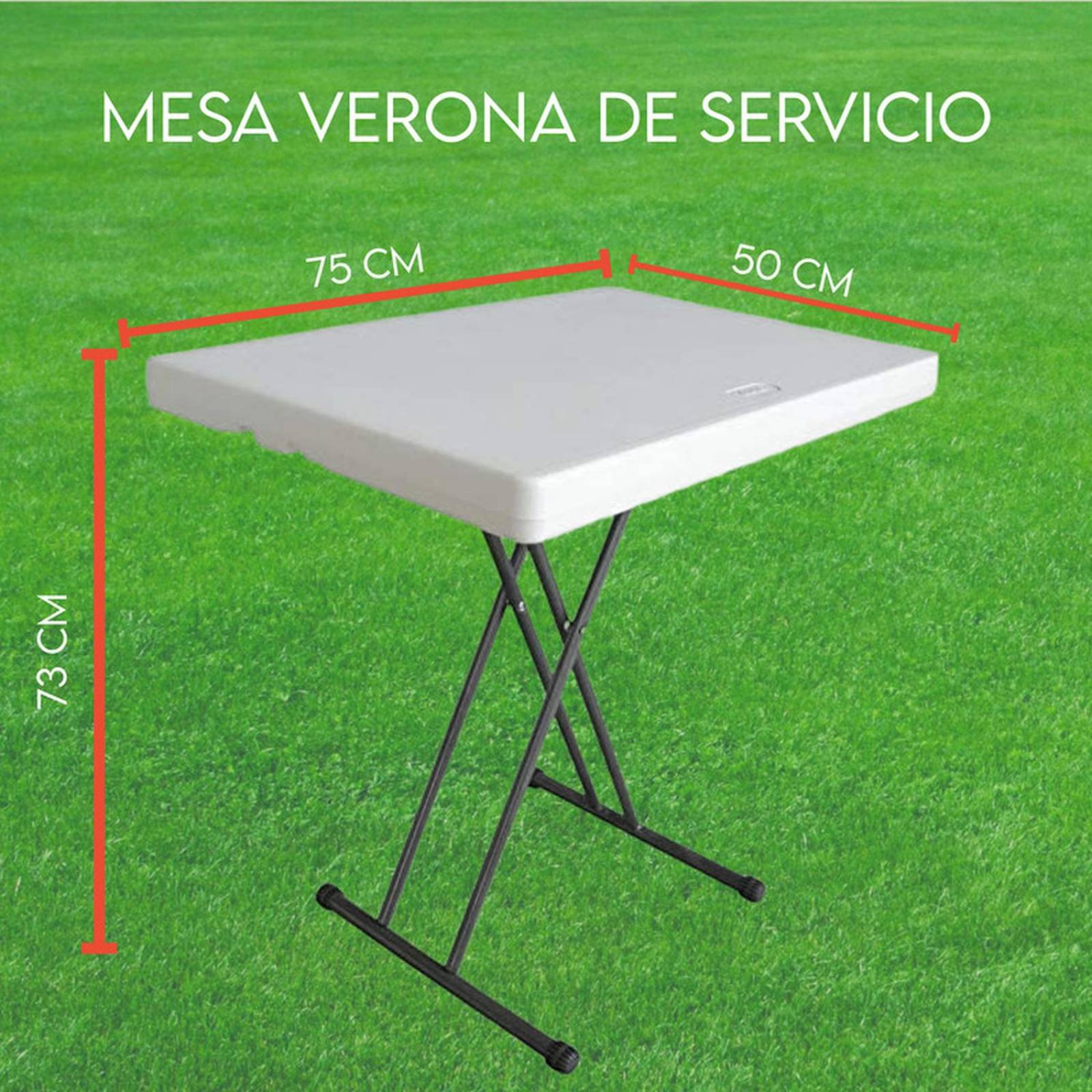 Mesa de plastico cuadrada chica plegable de Servicio Jardin 