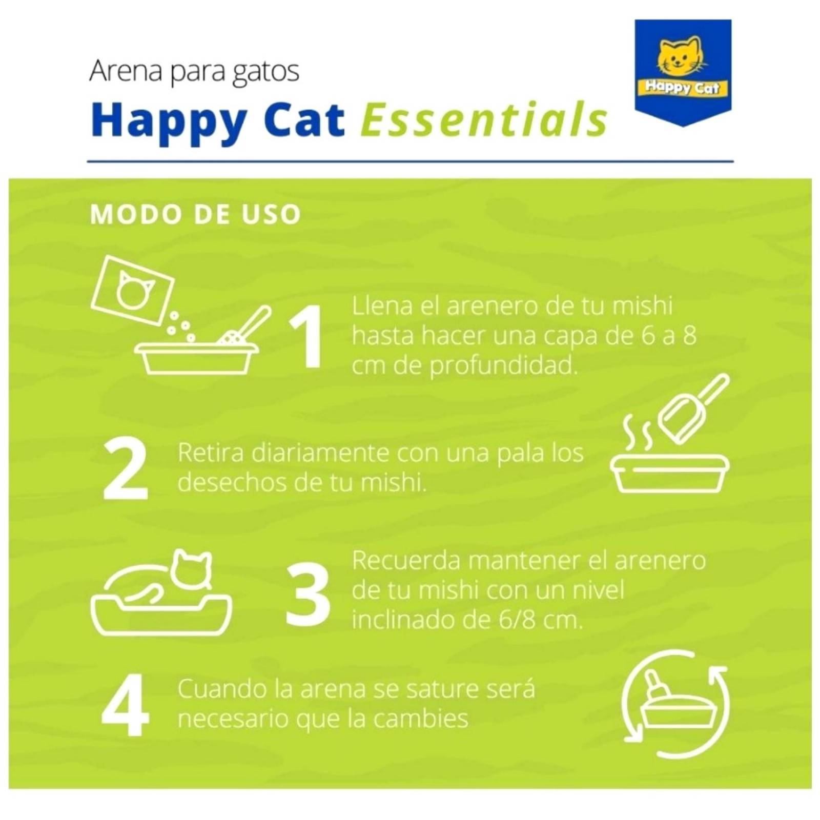 Happy Cat Arena para Gatos Aglutinante y Biodegradable 21 kg 