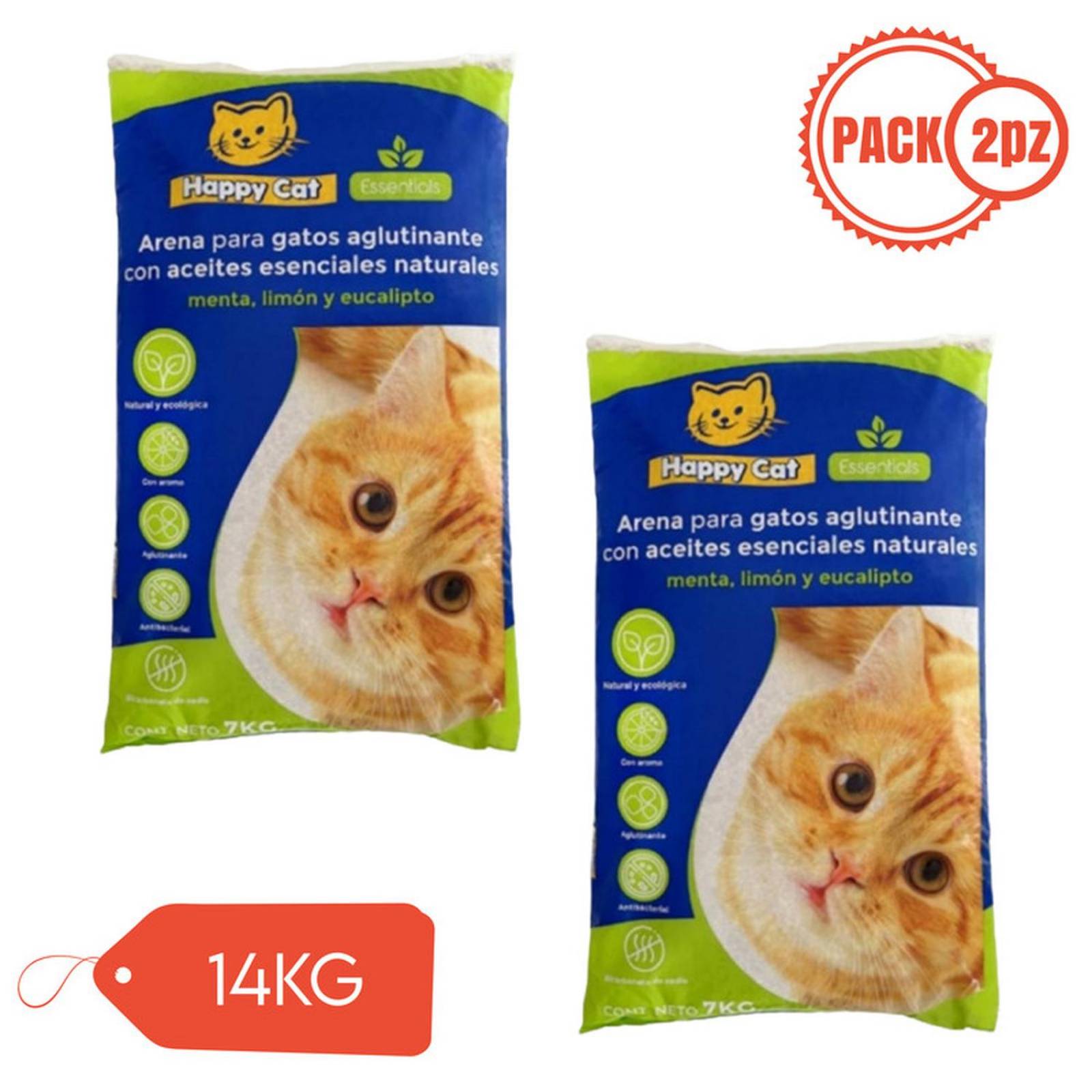 Happy Cat Arena para Gato Aglutinante Ecologica Natural 14kg
