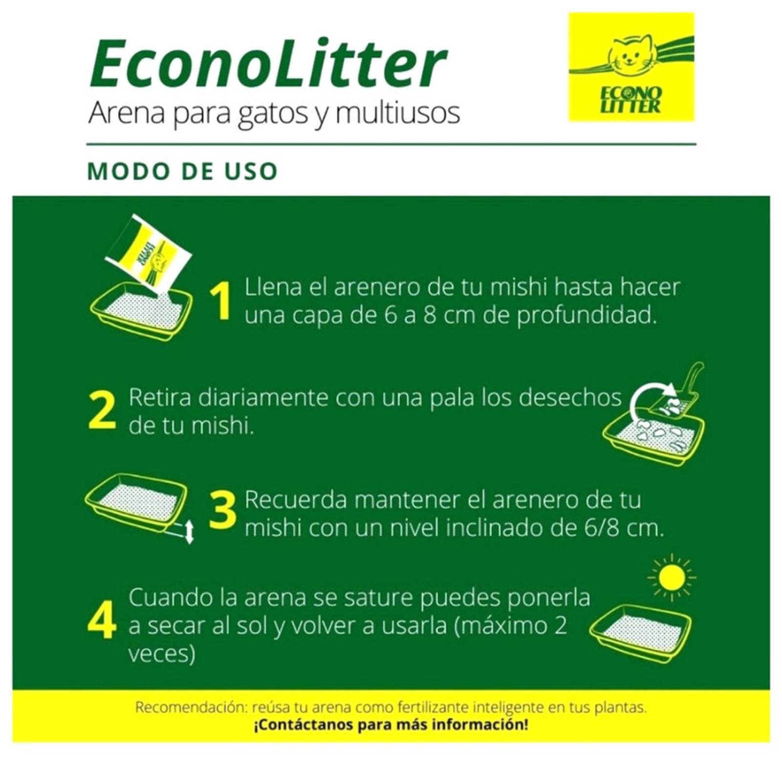 Econolitter Arena para Gato Muliuso Absorbente Natural 20kg 