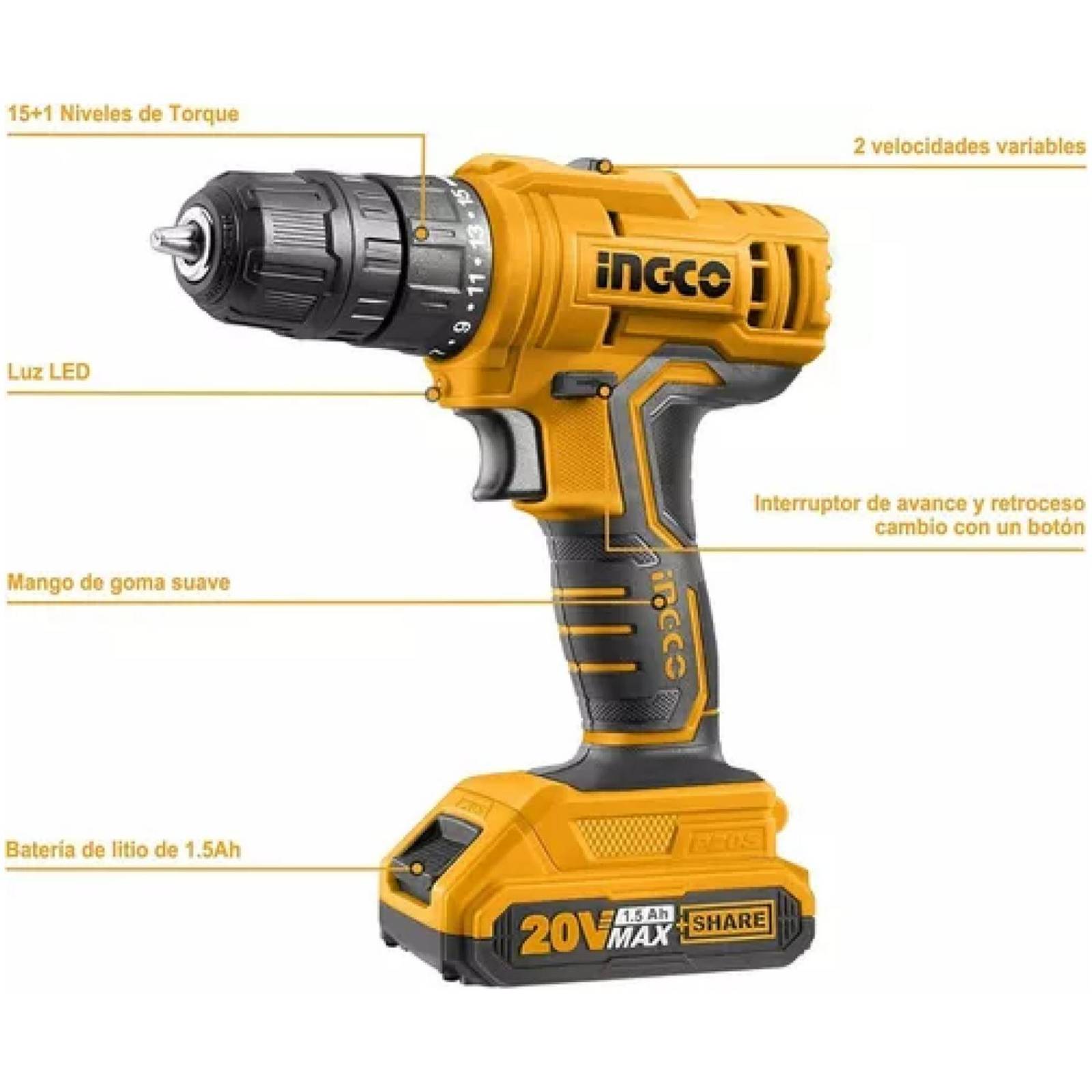 Taladro Inalambrico Atornilla Electrico Portatil Recargable 