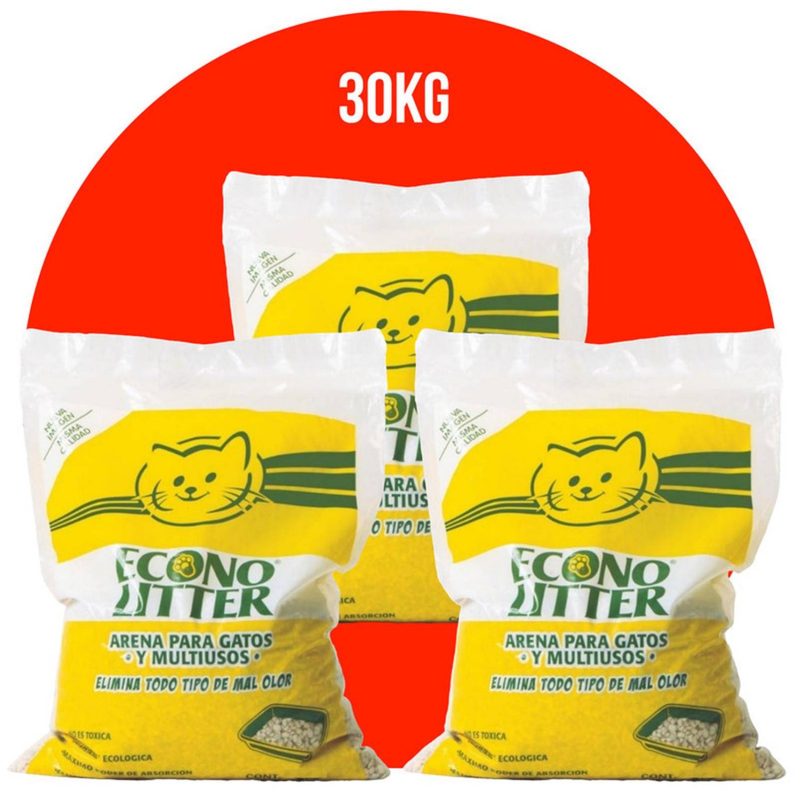 Econolitter Arena para Gato Muliuso Absorbente Natural 30kg 