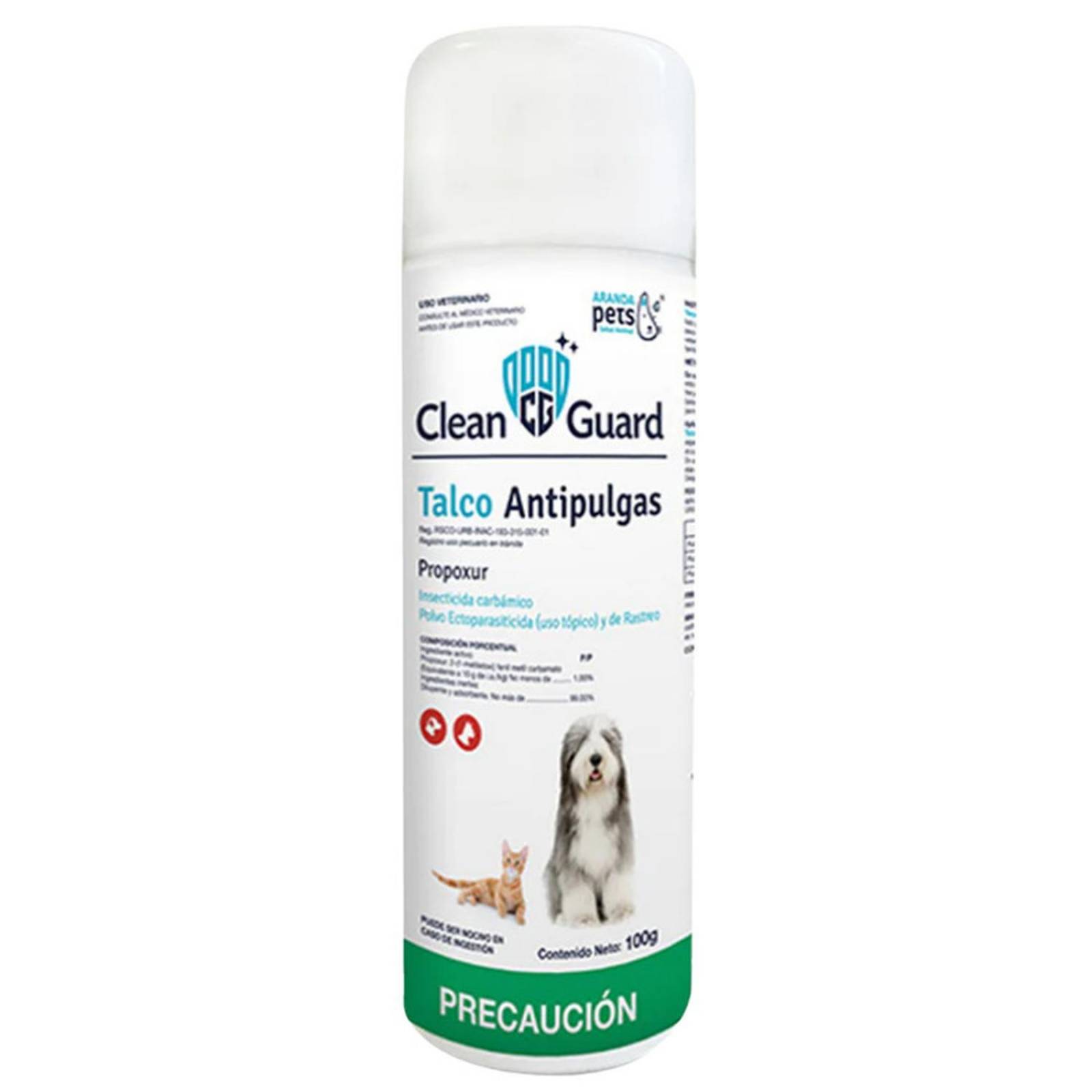 TALCO ANTIPULGAS PERROS CLEAN GUARD 100GR REPELENTE PULGAS 
