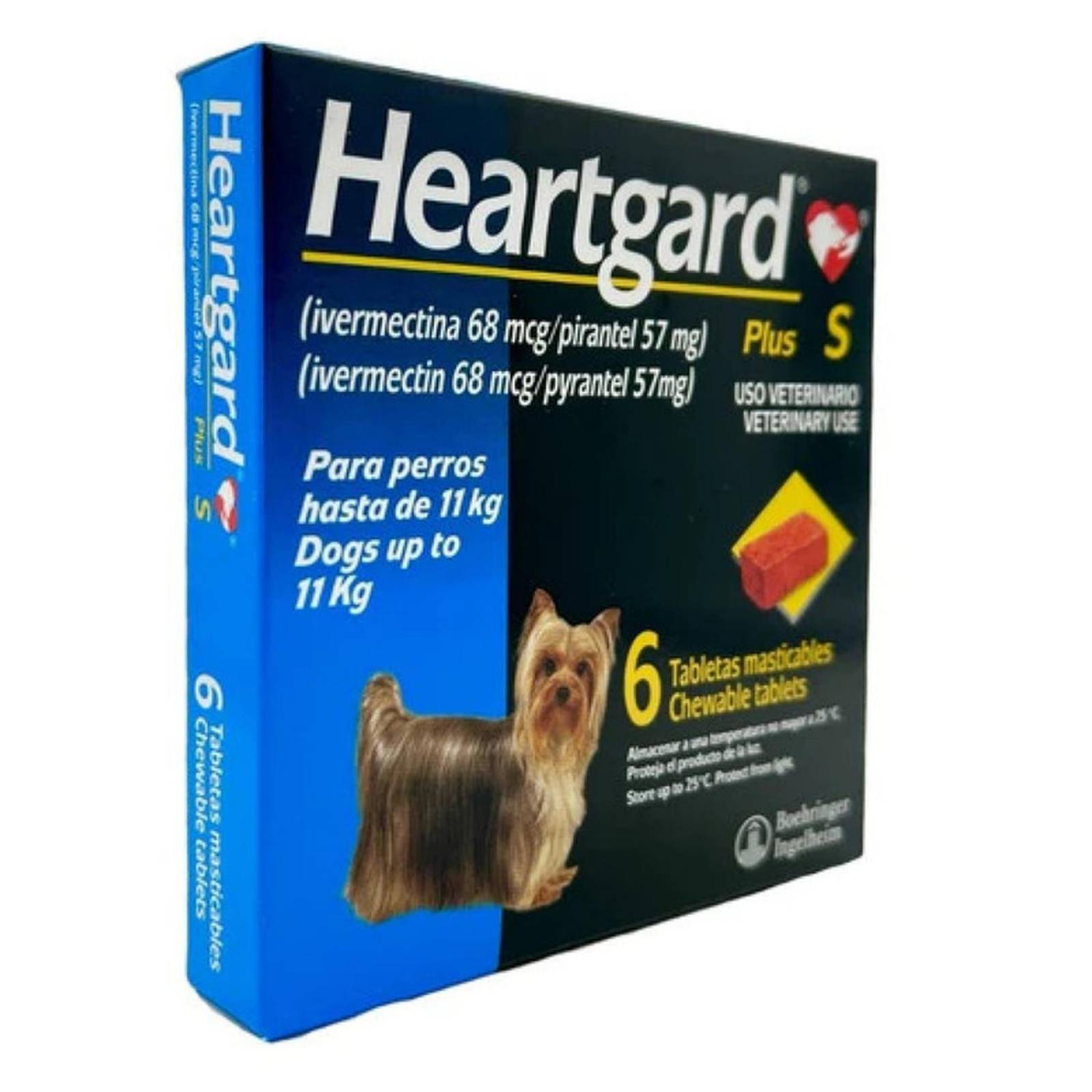 Desparasitante HEARTGARD PLUS PERRO CHICO 6 TAB HASTA 11 KG 