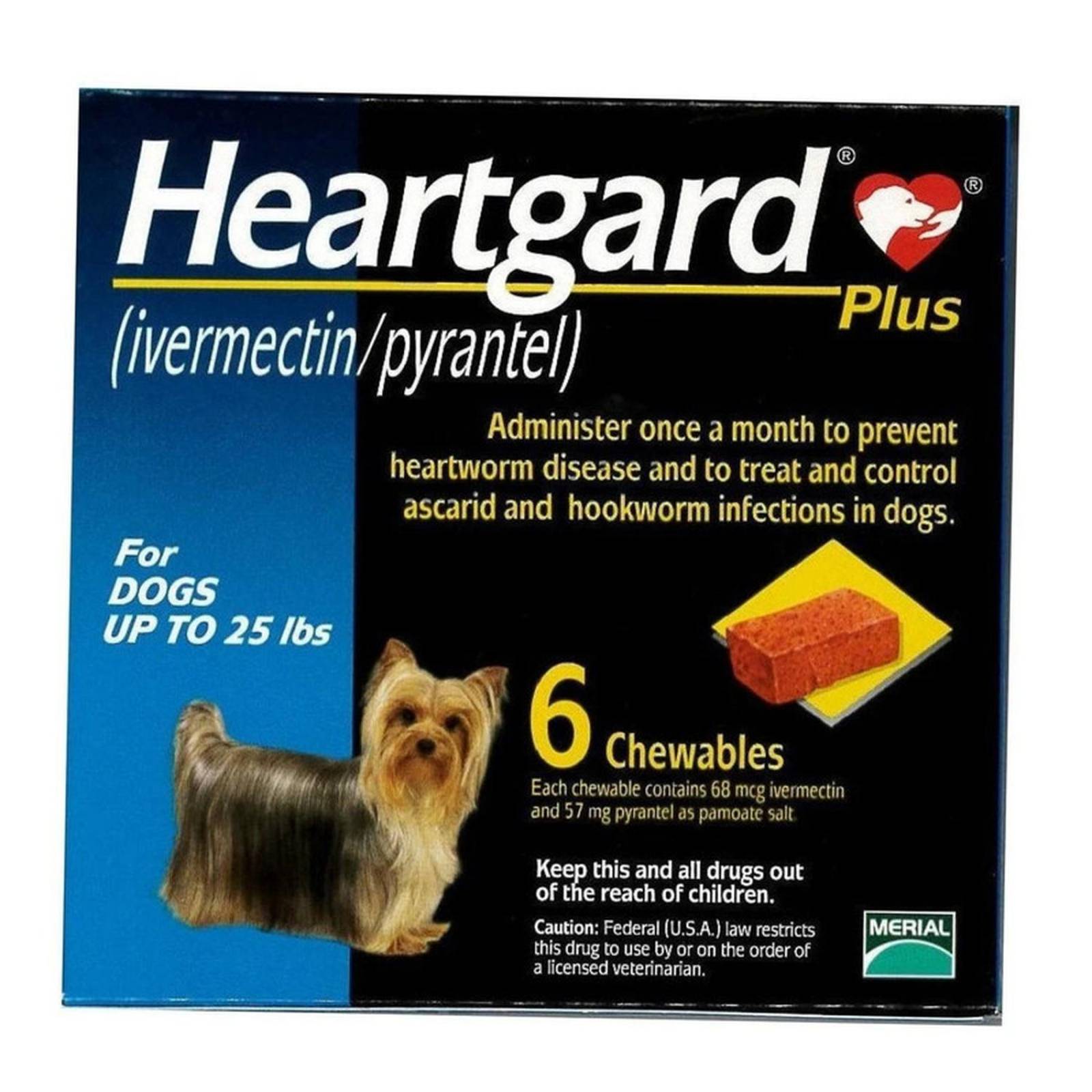 Desparasitante HEARTGARD PLUS PERRO CHICO 6 TAB HASTA 11 KG 