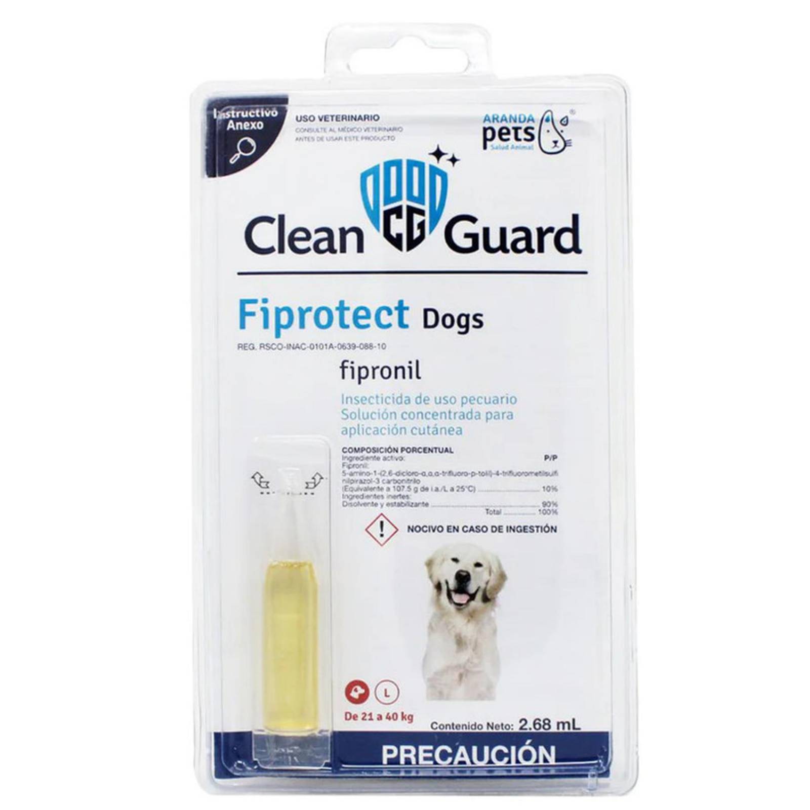PIPETA FIPROTECT CLEAN GUARD 2.7ML PERRO GRANDE 21 A 40 KG 