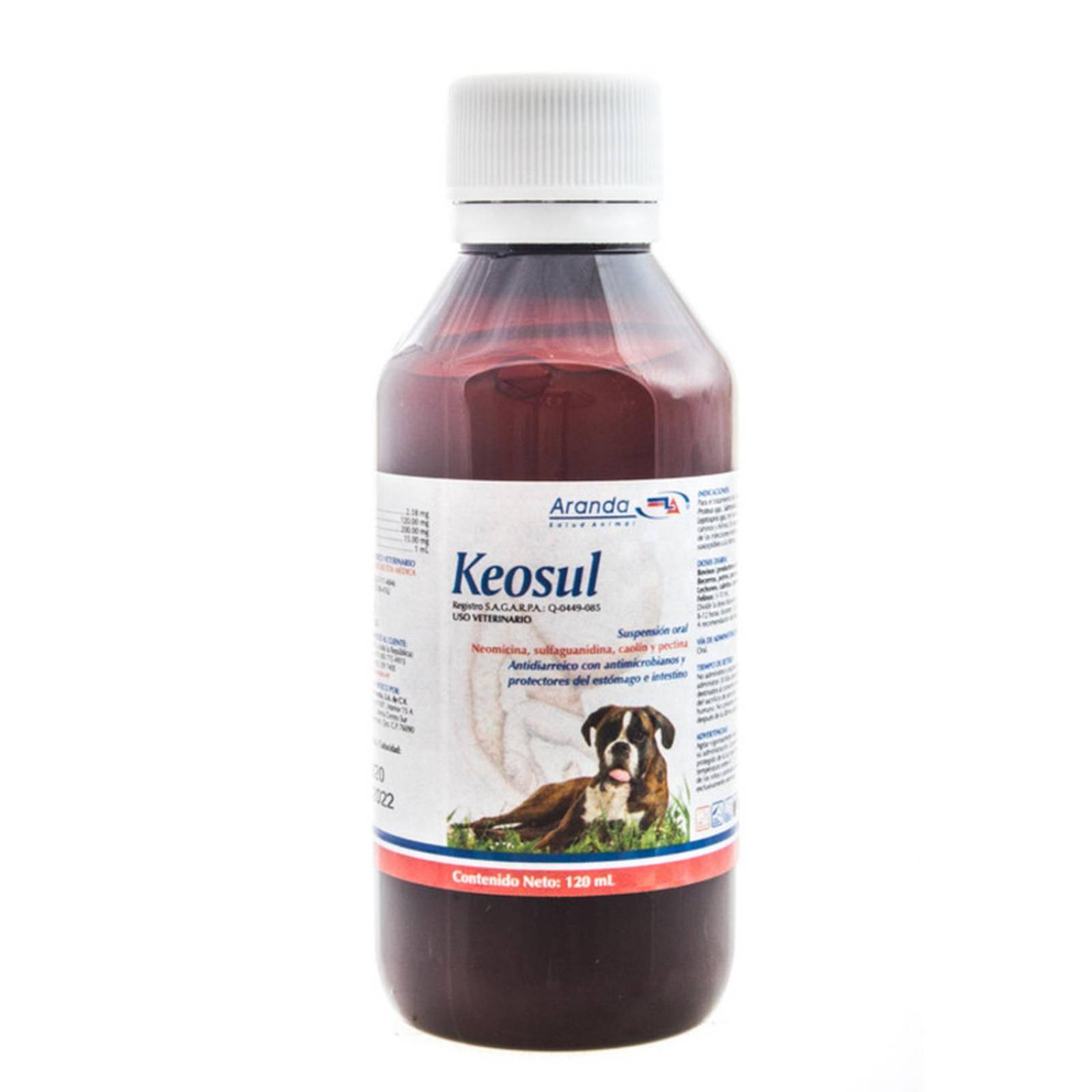 ANTIDIARREICO ANIMAL KEOSUL 120 ML PERROS GATOS Y EQUINOS 