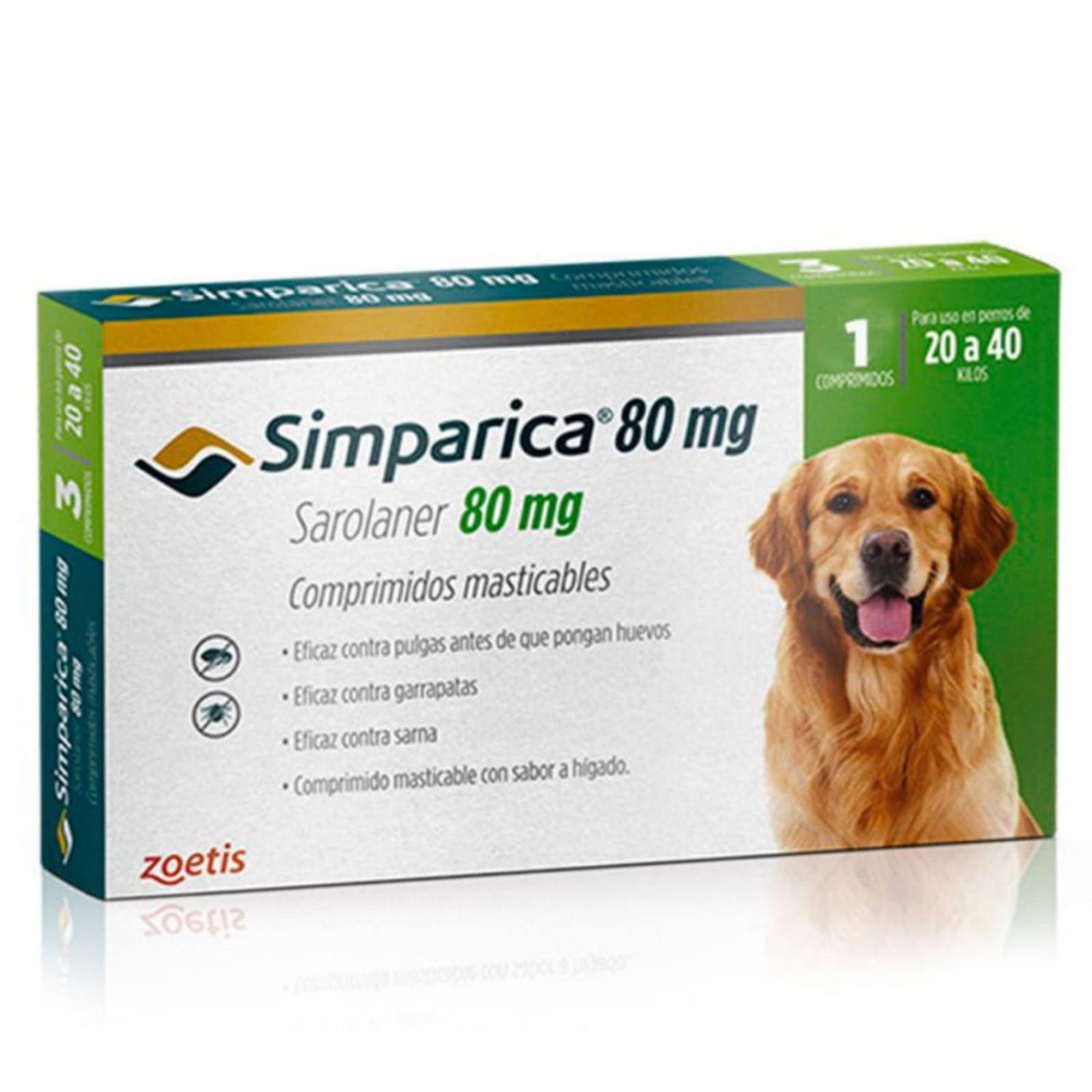 SIMPARICA 20 a 40KG Desparasitante perros antiparasitario