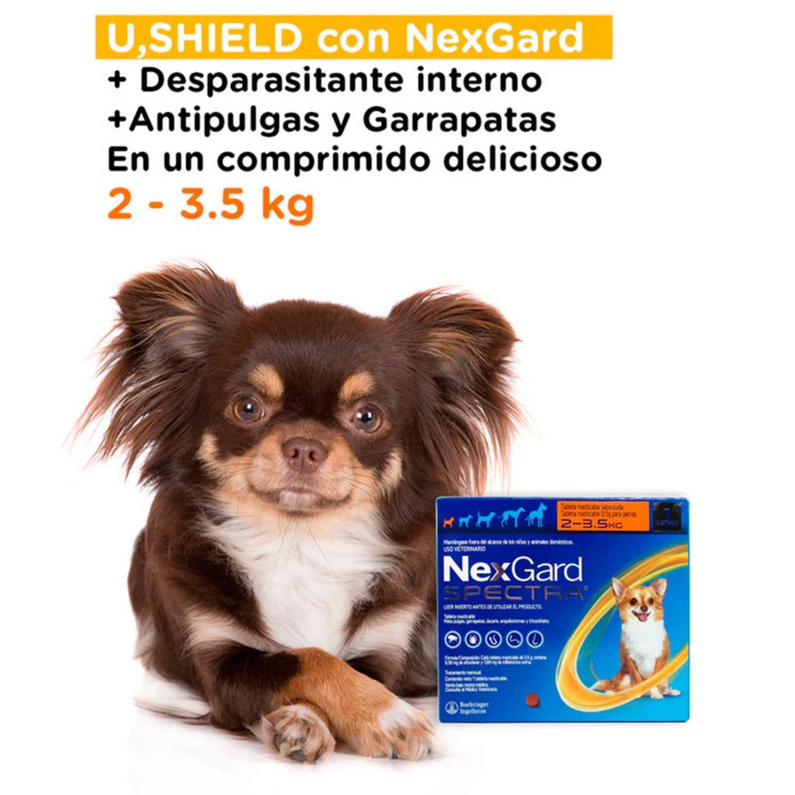 SOLUCION Antipulgas para perros DE 2 a 3.5 KG en tabletas 