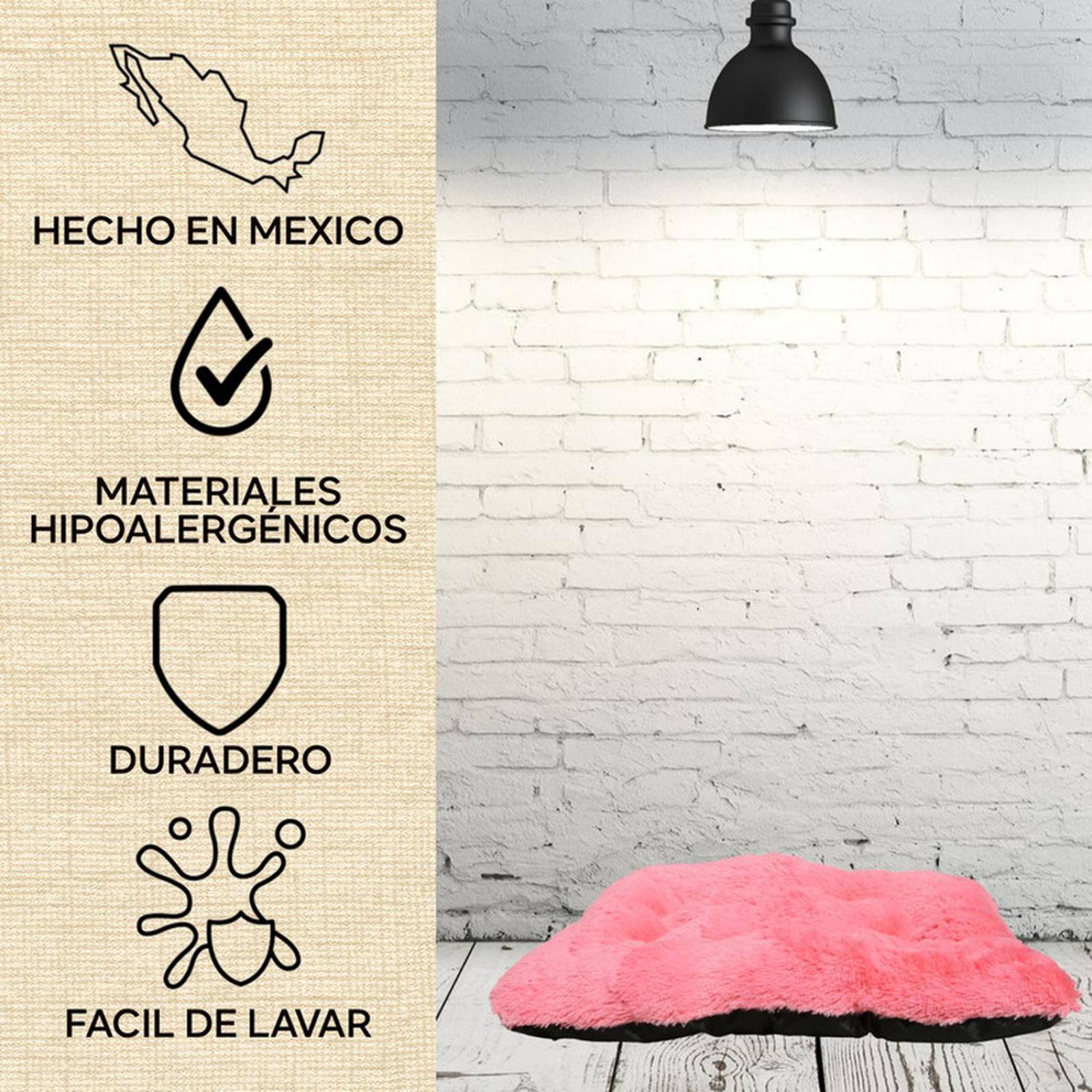 Cama para perro mini tapete antiestres Comodo Relleno Suave Rosa