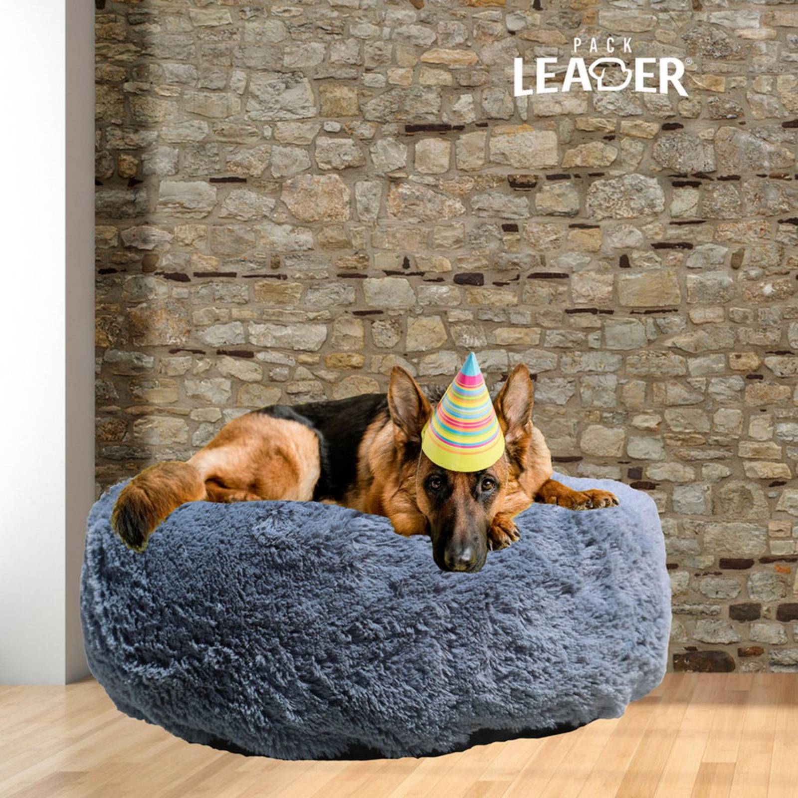 Cama para perro mediano dona Resistente puff relleno Suave Gris