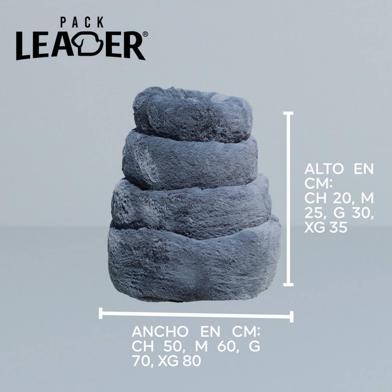 Cama para perro mediano dona Resistente puff relleno Suave Gris