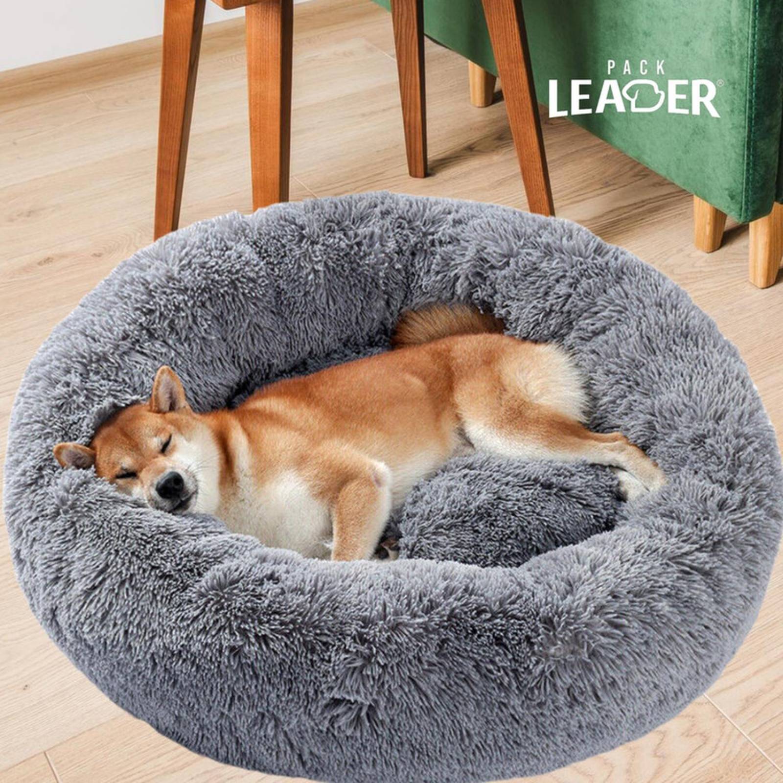 Cama para perro chico dona antiestres Suave puff Resistente Gris