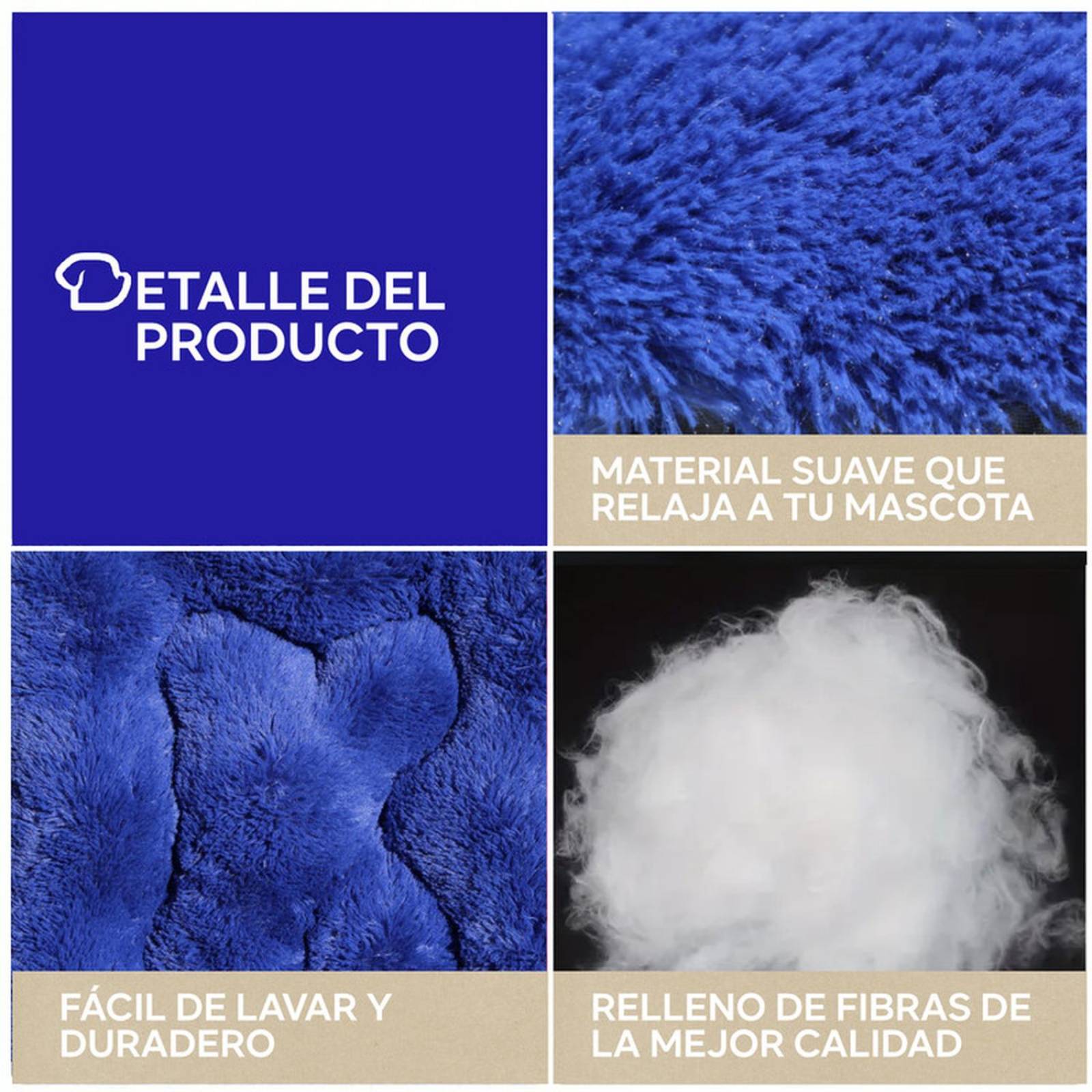 Cama para Perros grandes Impermeable Lavable Relleno Suave Azul