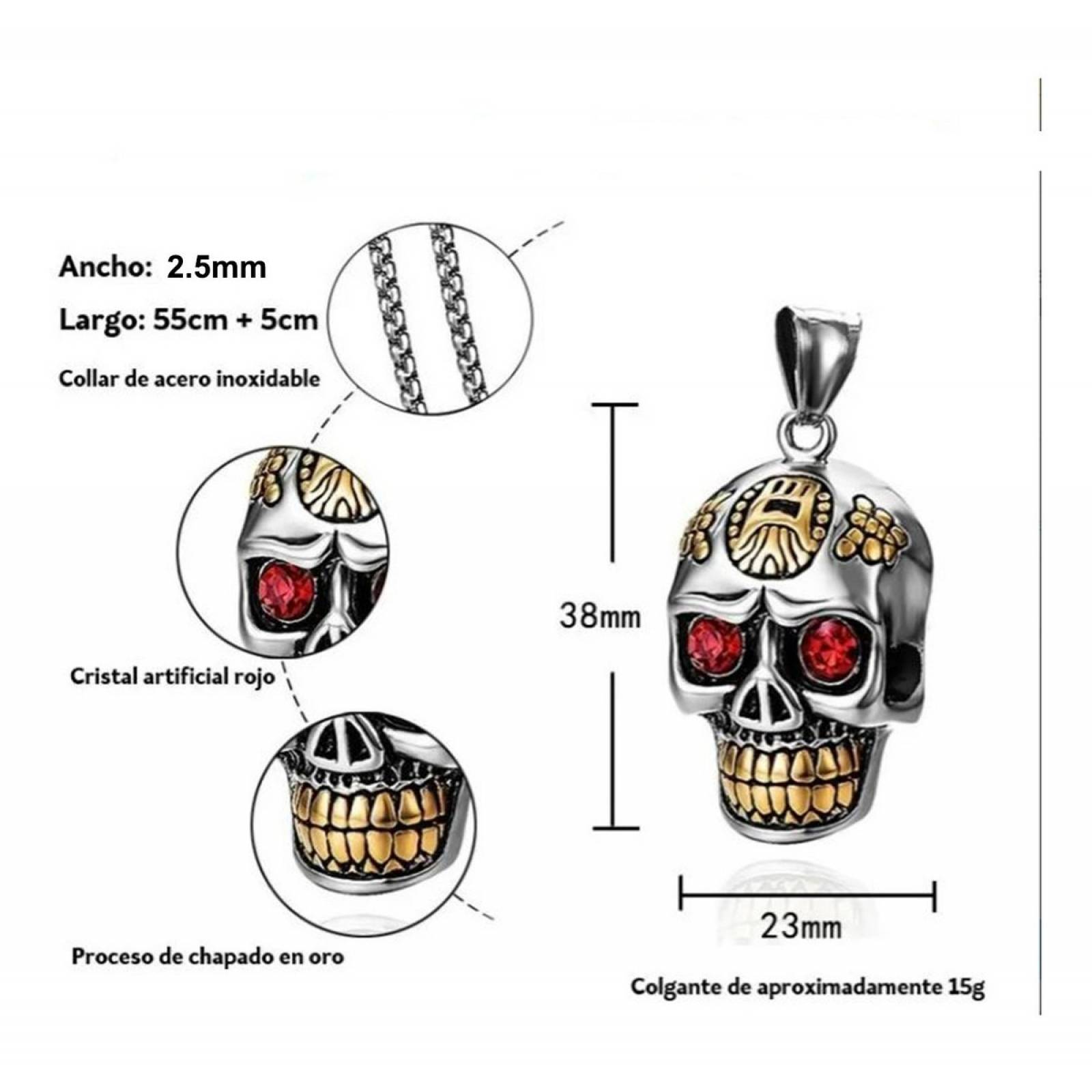 Collar Cadena Calavera Craneo Acero Inoxidable Hombre Mujer