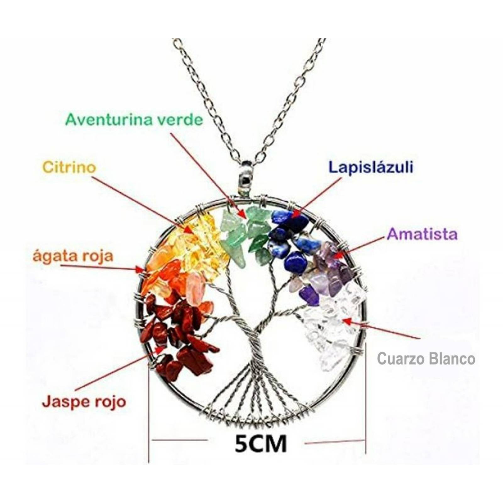  Collar Cuarzo Collar Arbol De La Vida Cuarzo Chakras Yoga