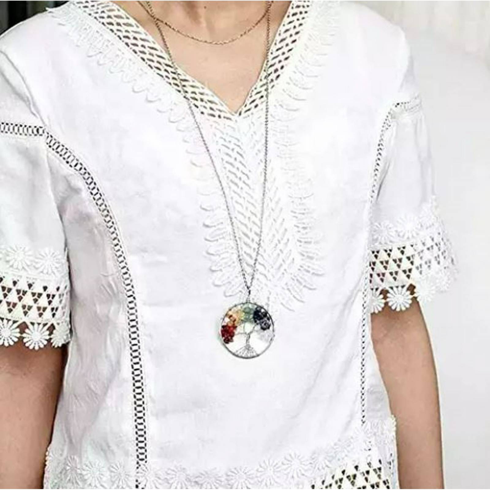  Collar Cuarzo Collar Arbol De La Vida Cuarzo Chakras Yoga