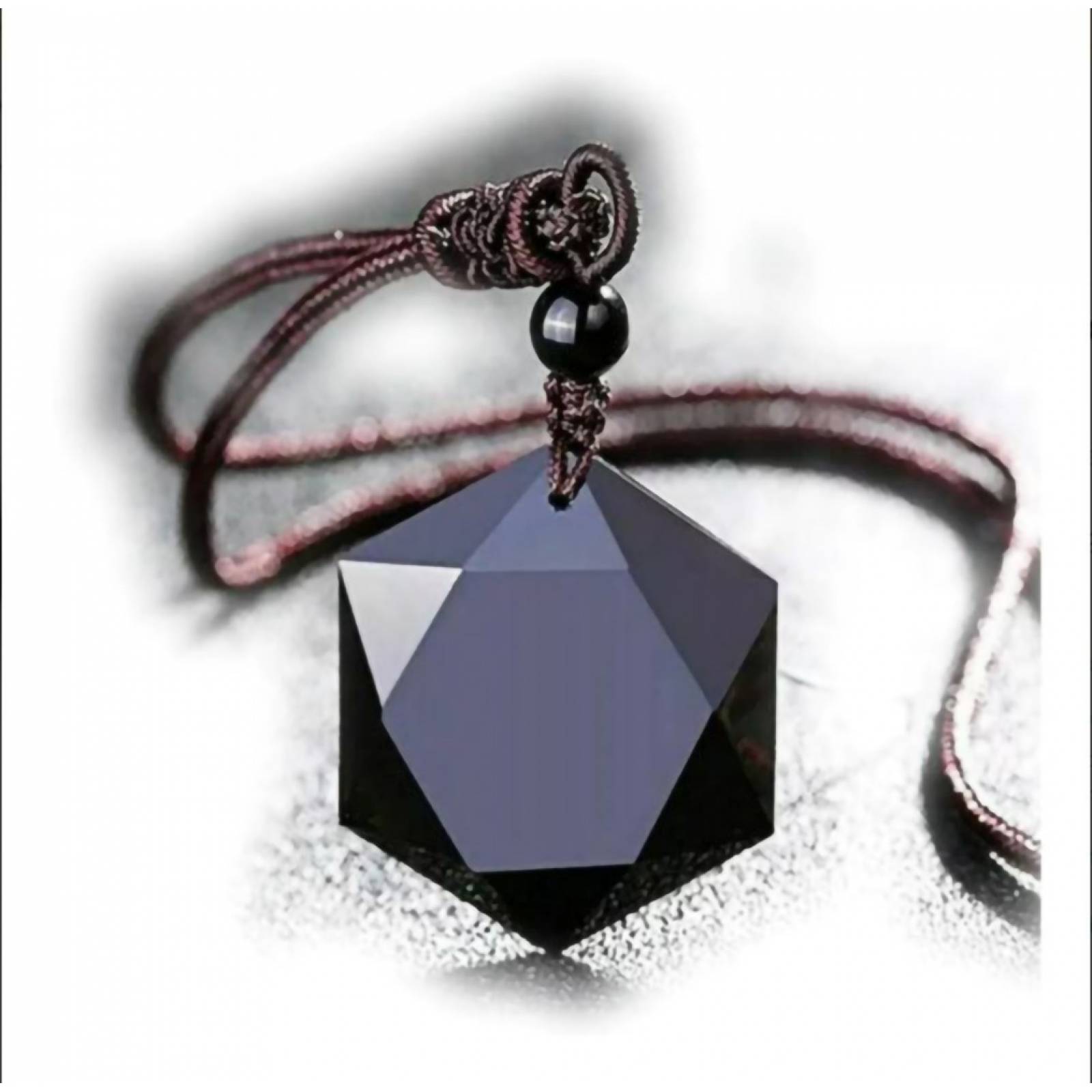 Collar De Obsidiana Estrella De David Hexagonal Amuleto