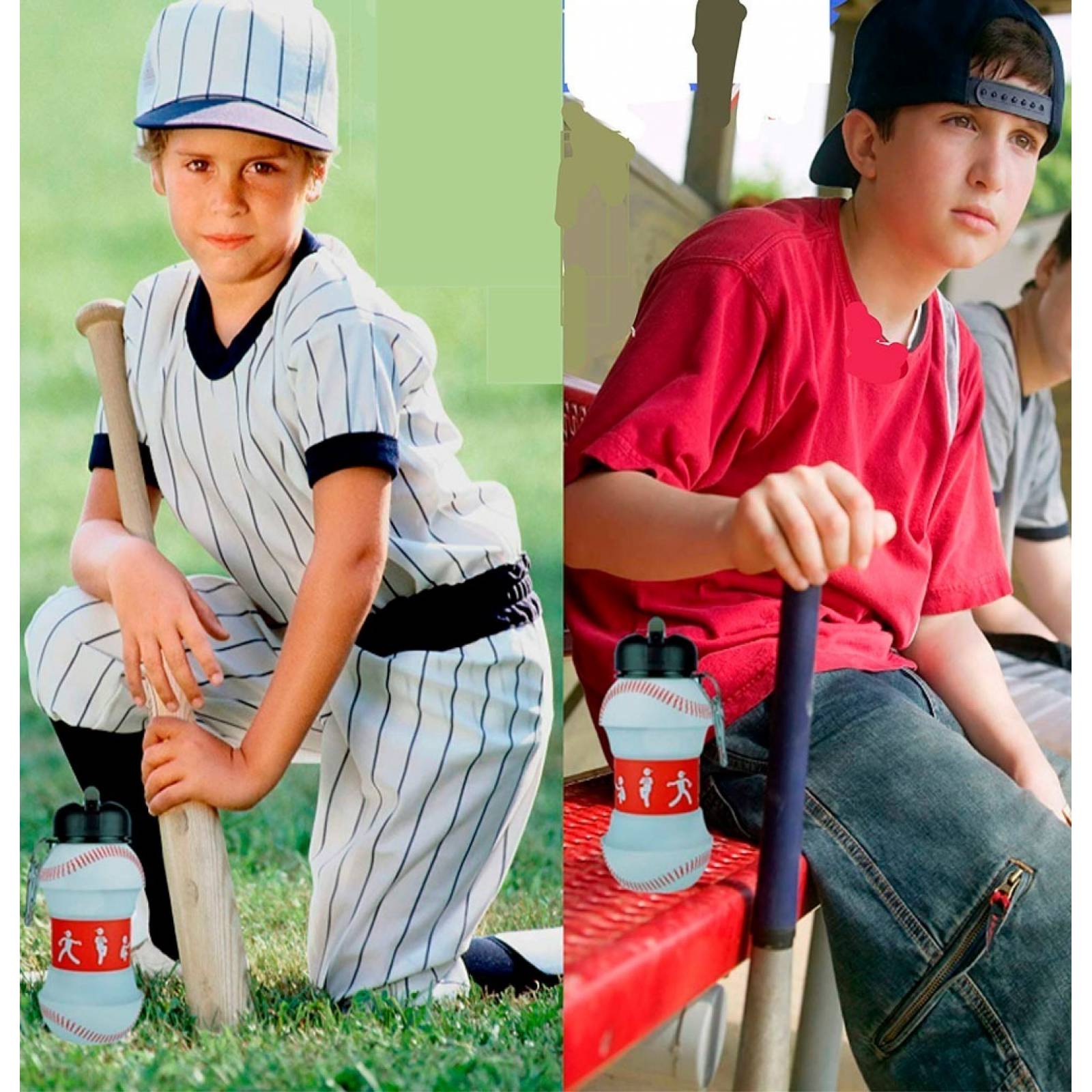 Botella Balon Pelota Plegable Para Agua Deporte Beisbol Mlb