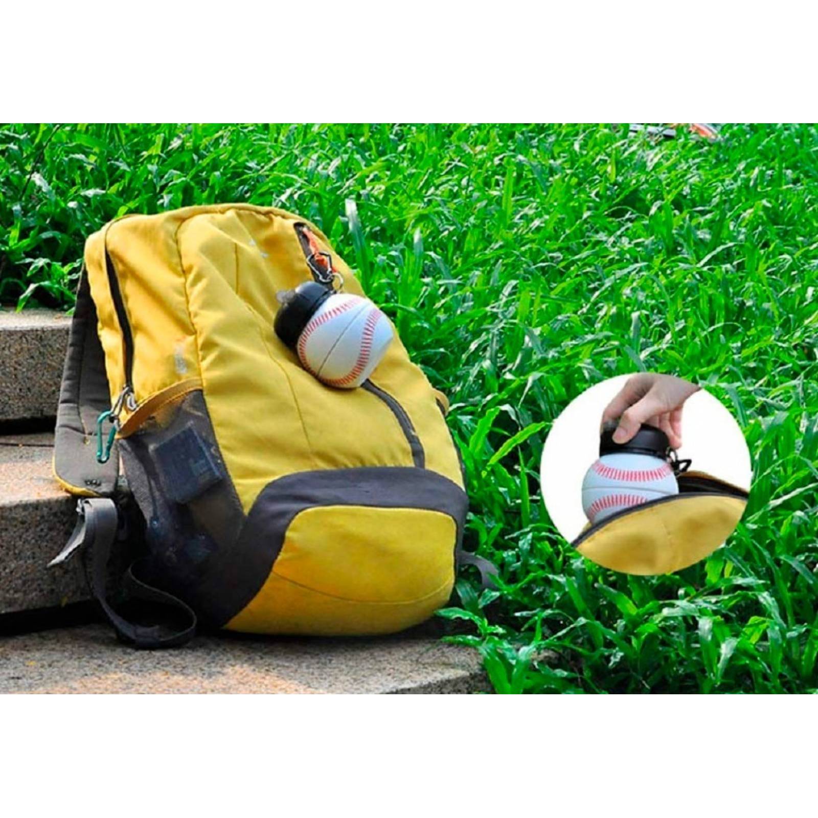 Botella Balon Pelota Plegable Para Agua Deporte Beisbol Mlb