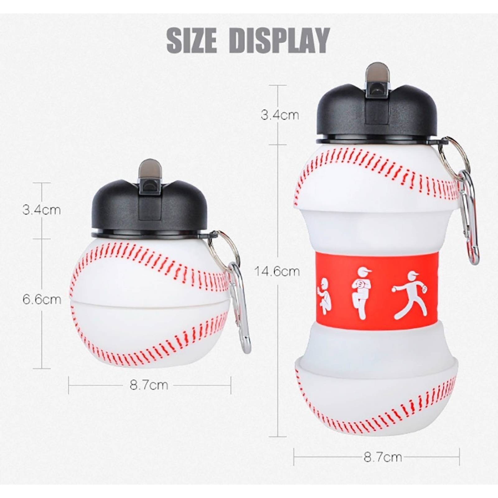 Botella Balon Pelota Plegable Para Agua Deporte Beisbol Mlb