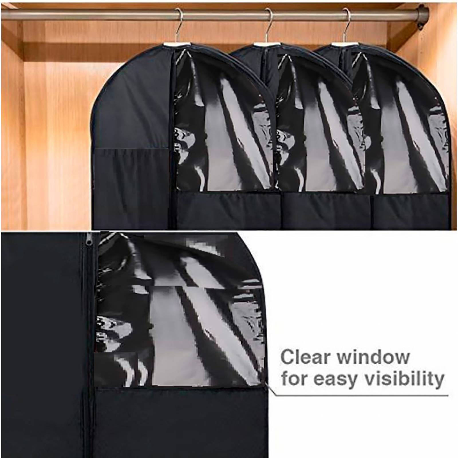 MADIOLA 3 Portatrajes, Bolsas Colgantes para Trajes, Sacos, Chamarras, Camisas, Blusas, Vestidos. Portador de Ropa