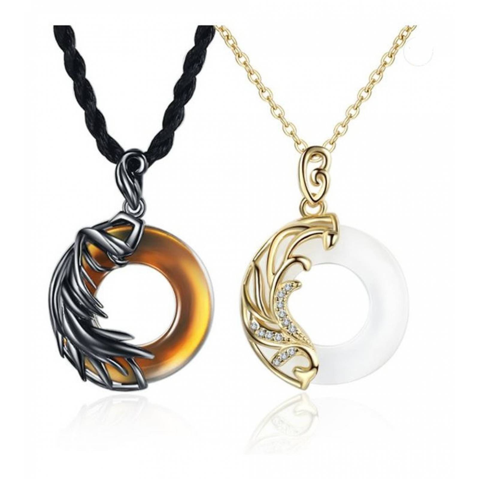 Collares Para Parejas Angel Y Demonio Opalo Del Amor Energía