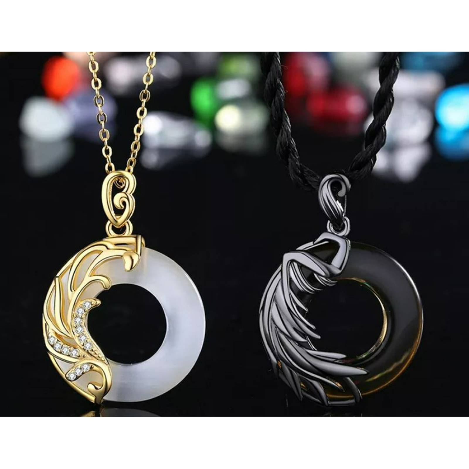 Collares Para Parejas Angel Y Demonio Opalo Del Amor Energía