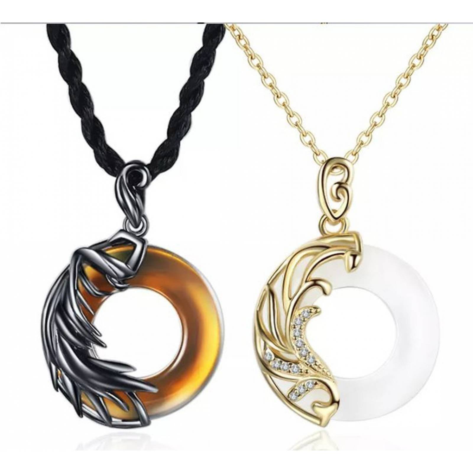 Collares Para Parejas Angel Y Demonio Opalo Del Amor Energía