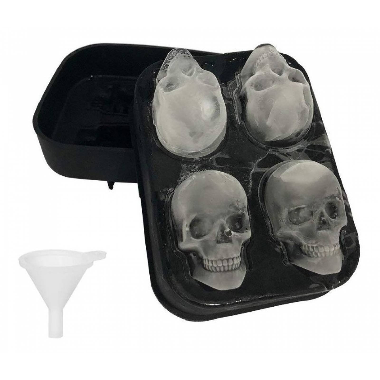 MADIOLA Bandeja de hielo, Molde de hielo en forma de Calavera, Craneo 3D para Chocolate Gelatina Repostería, bebidas