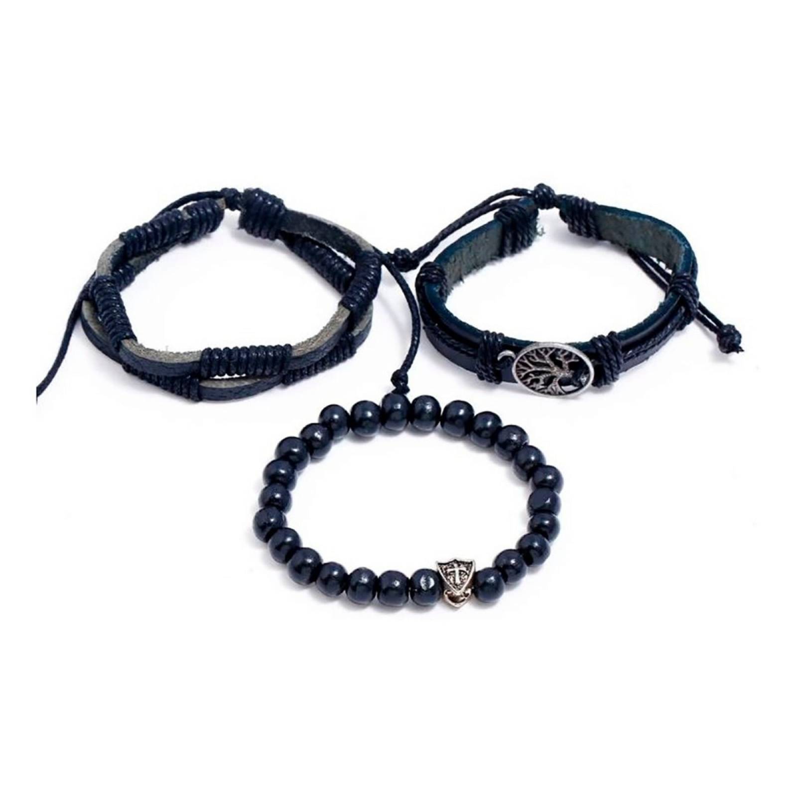 MADIOLA 3PCS Pulsera Arbol de la Vida Brazalete para Hombre Mujer Pareja Amor Amistad Novios Enamorados. Pulsera de Piel. Pulsera de cuero para regalo de Navidad Aniversario Cumpleaños