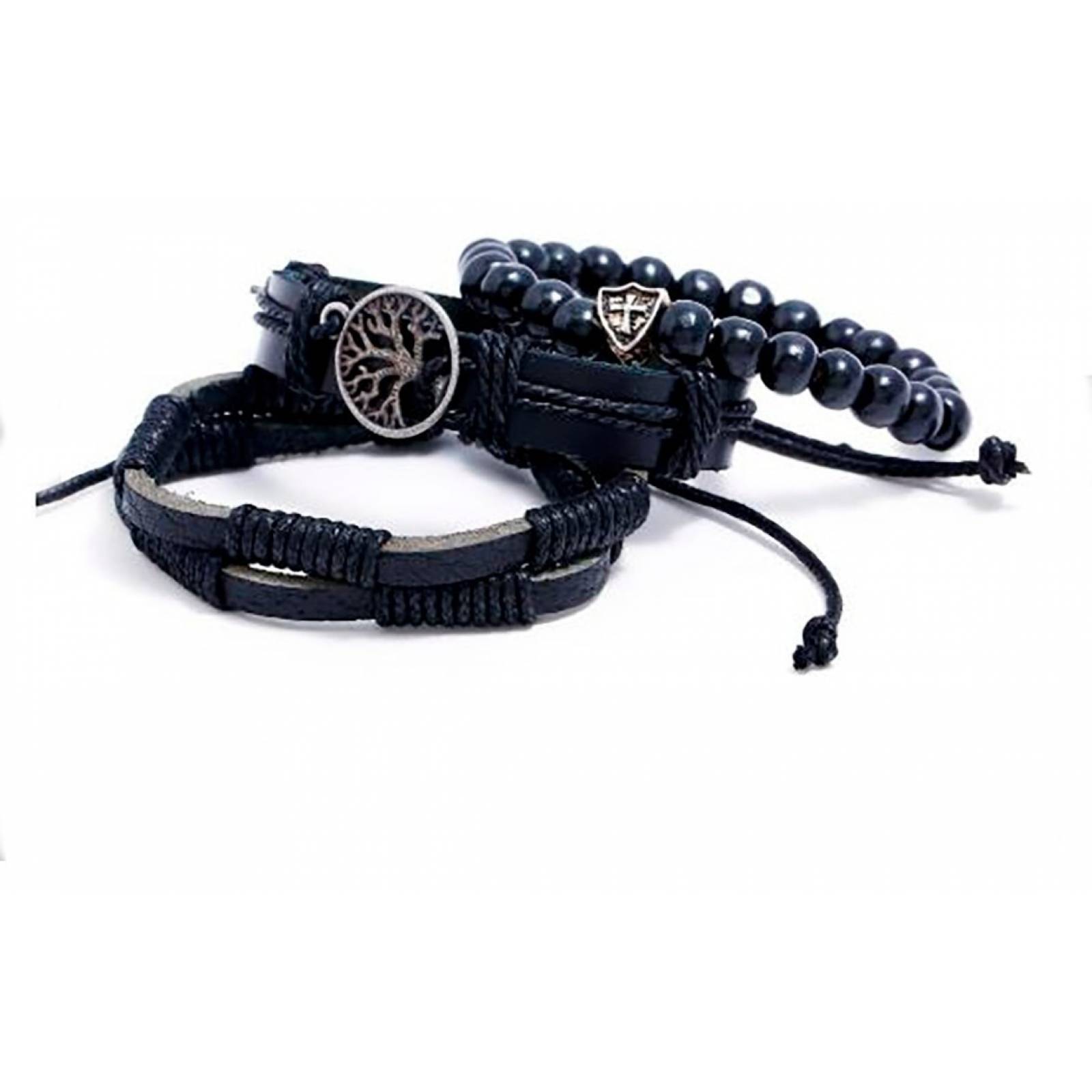 MADIOLA 3PCS Pulsera Arbol de la Vida Brazalete para Hombre Mujer Pareja Amor Amistad Novios Enamorados. Pulsera de Piel. Pulsera de cuero para regalo de Navidad Aniversario Cumpleaños