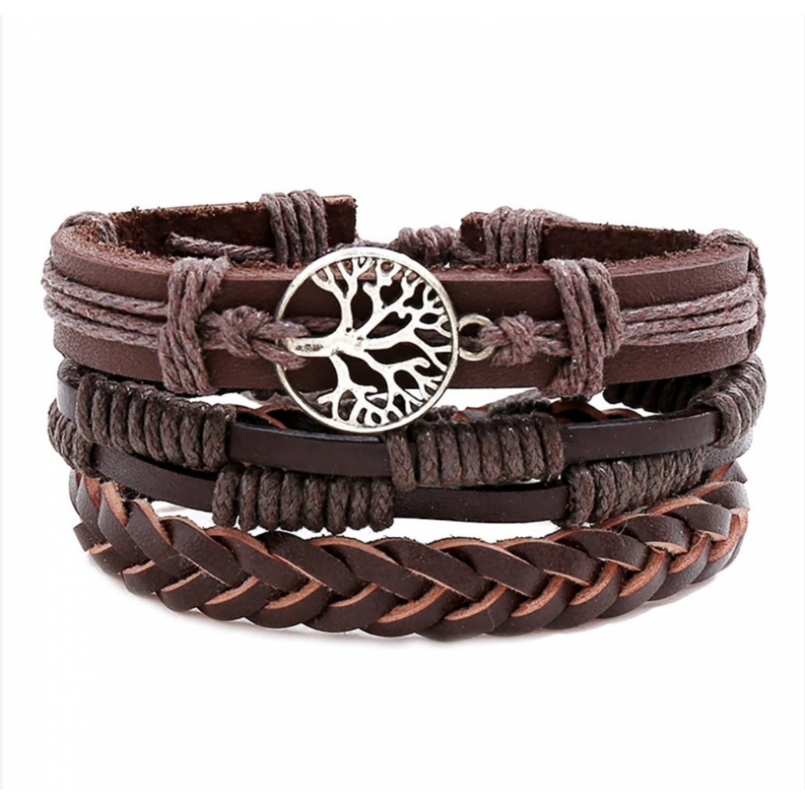 MADIOLA 3PCS Pulsera Arbol de la Vida Brazalete para Hombre Mujer Pareja Amor Amistad Novios Enamorados. Pulsera de Piel. Pulsera de cuero para regalo de Navidad Aniversario Cumpleaños