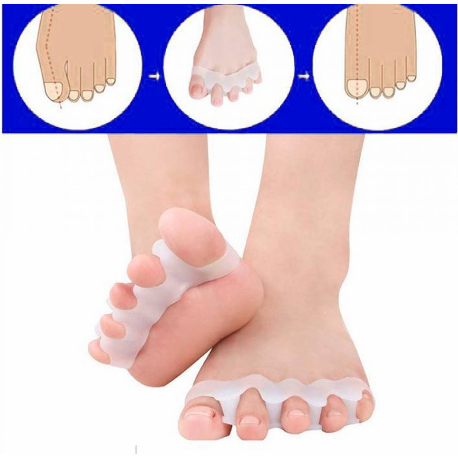 Separador de dedos del pie manicure azul
