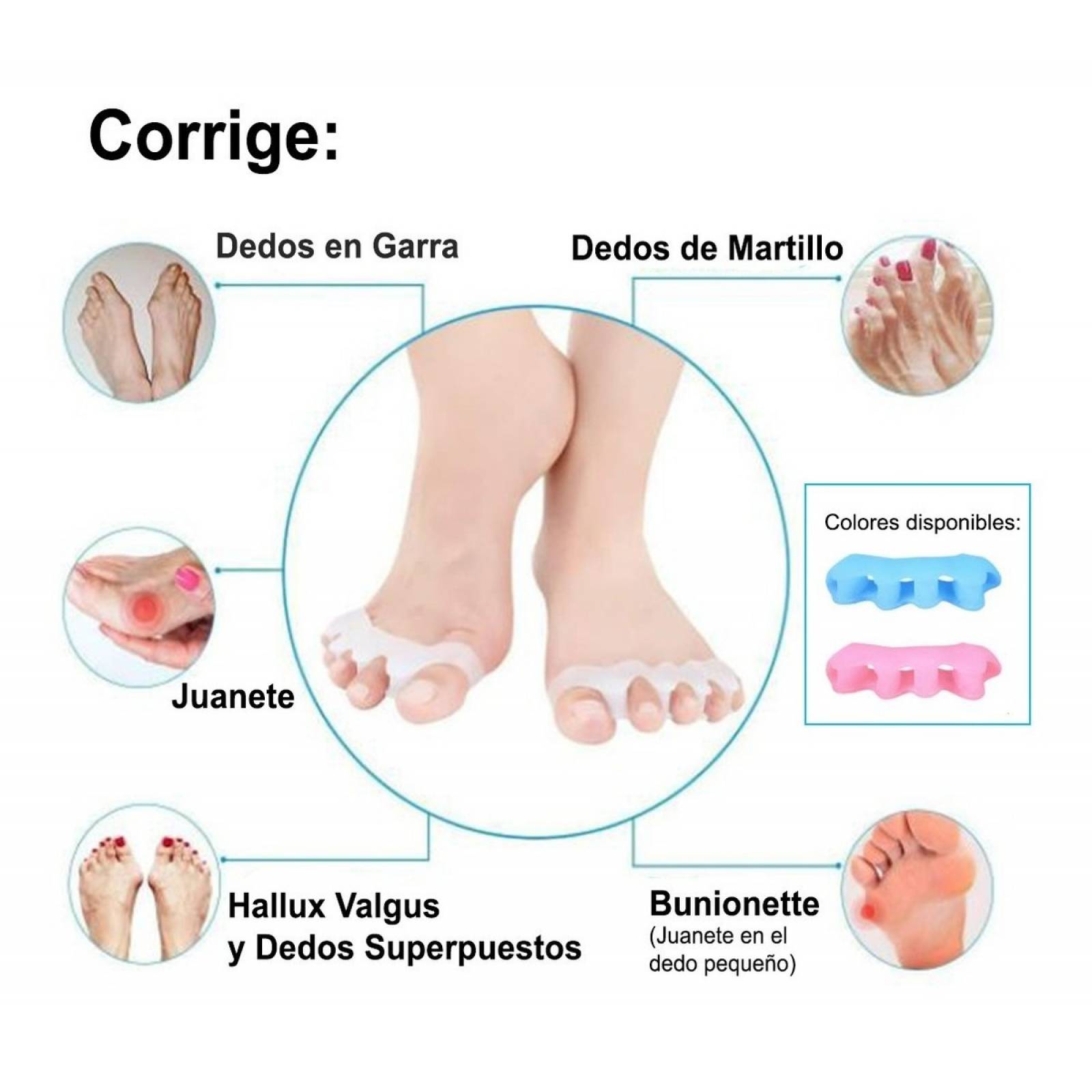 Separador de dedos del pie manicure azul