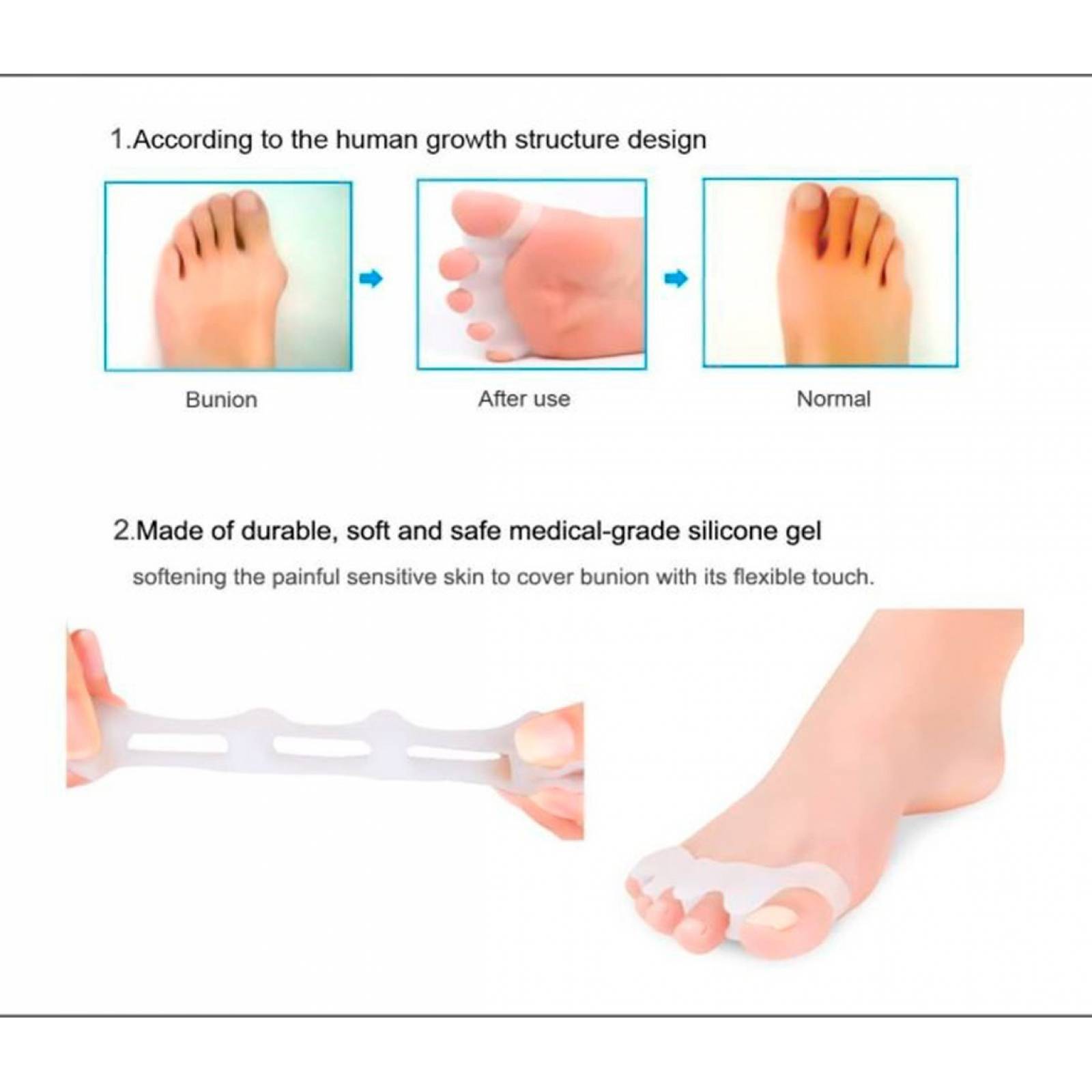 Separador de dedos del pie manicure azul