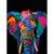 Elefante Colores Pinta por numero con bastidor incluido