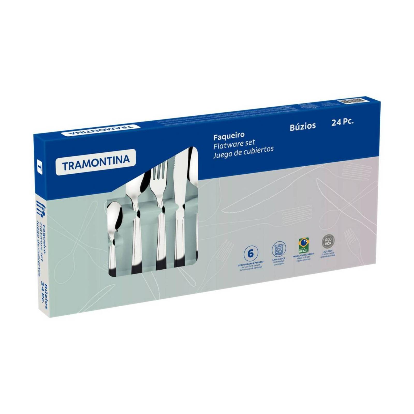 Juego de cubiertos Tramontina 24 pzas Buzios Inox
