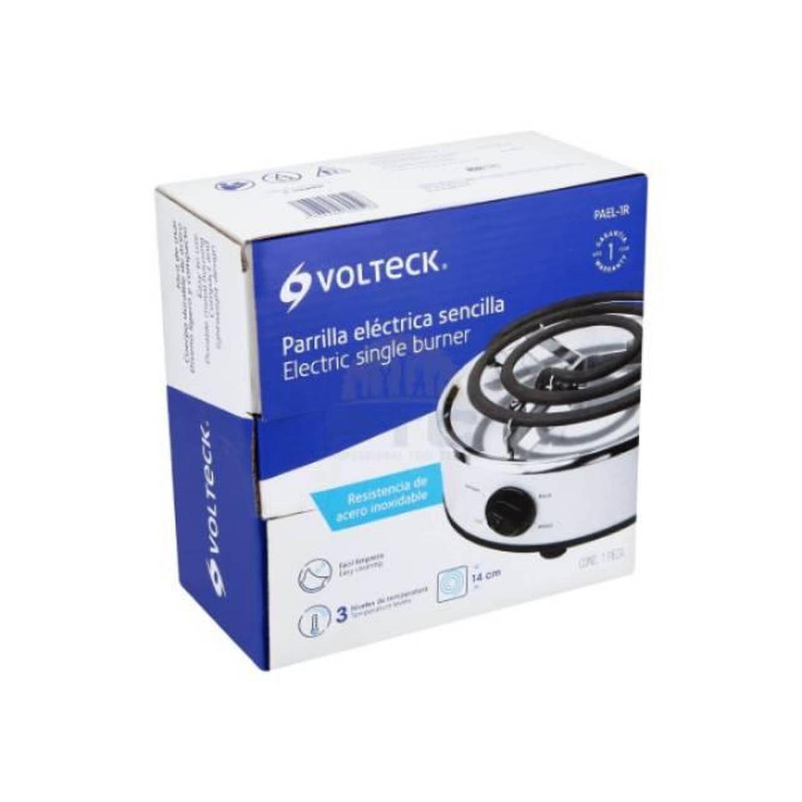 Parrilla eléctrica Volteck de resistencia 700W 1 quemador Blanca 