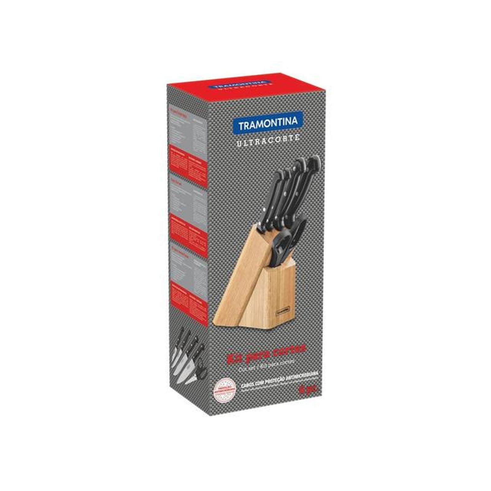 Set de cuchillos Tramontina 4 pzas ultracorte Mango Negro 