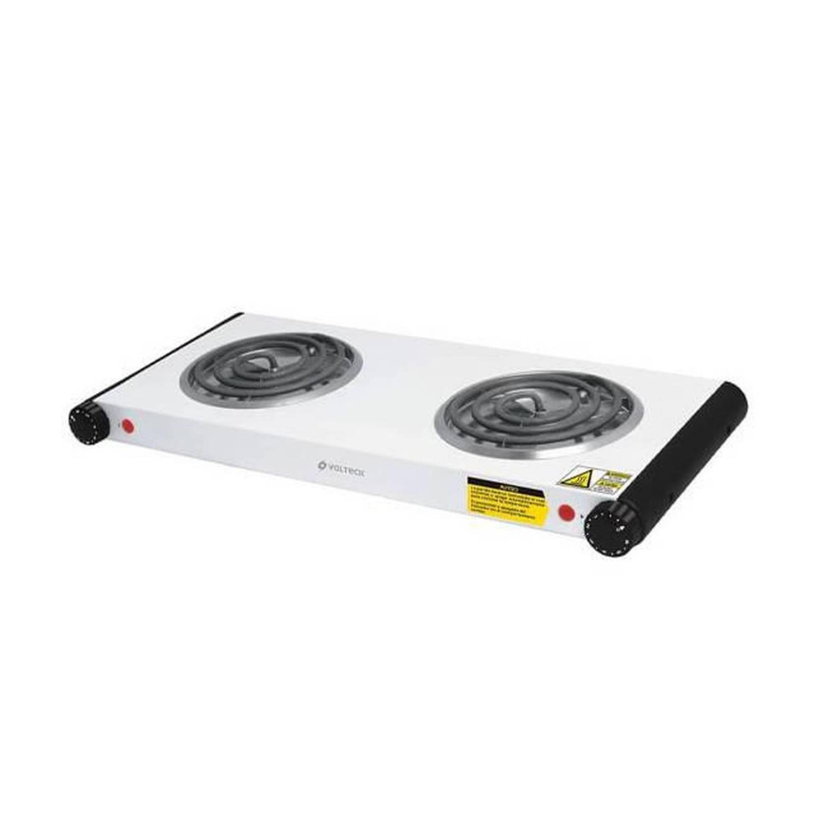 Parrilla eléctrica Volteck doble resistencia 6 niveles Blanca
