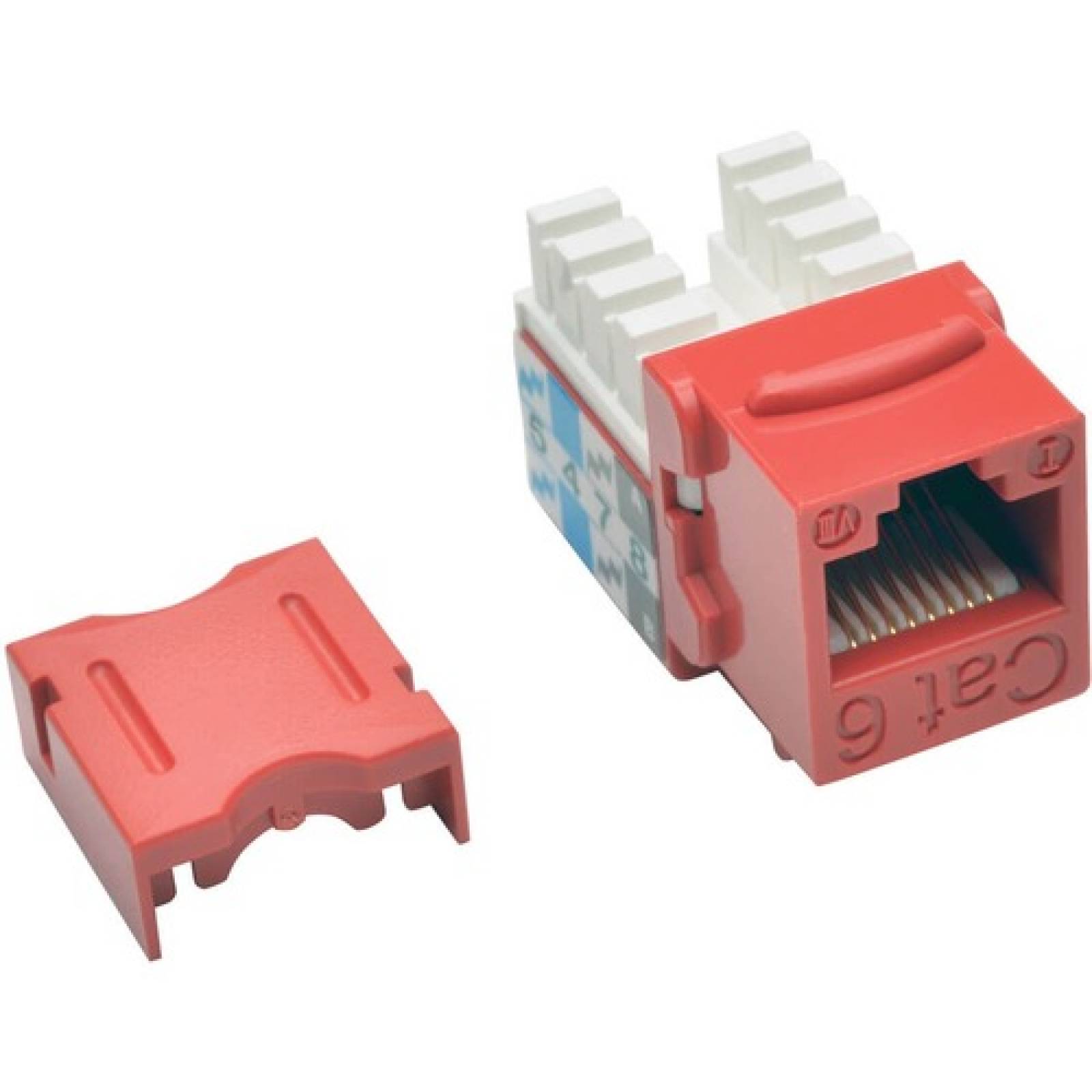 Tripplite Conector Módulo Keystone Jack RJ45 Estilo Punch Down 110 Cat6/Cat5e Rojo - 1 x RJ-45 Hembra Network - Rojo

  