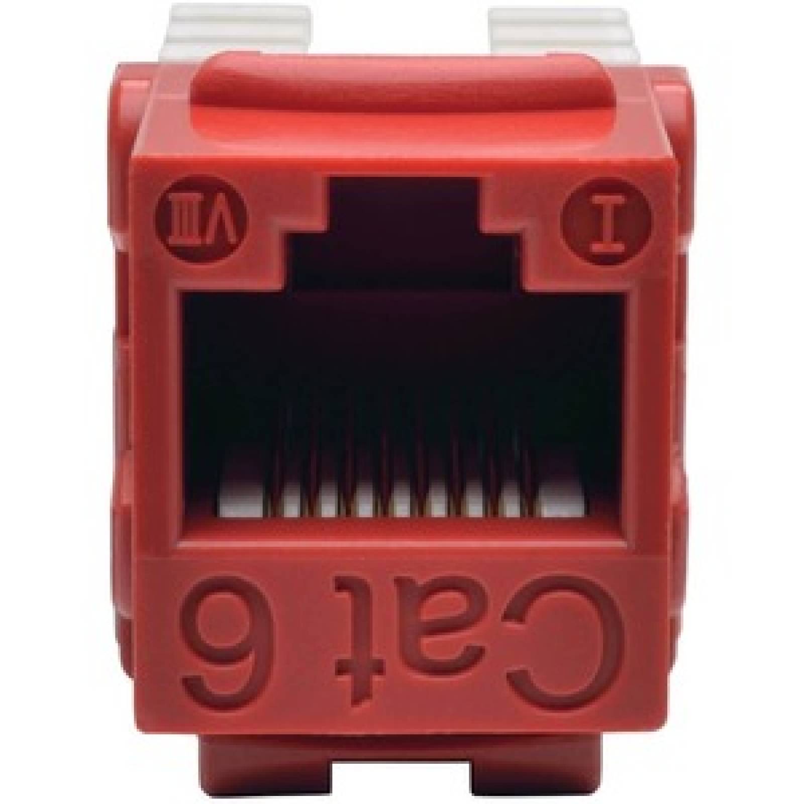 Tripplite Conector Módulo Keystone Jack RJ45 Estilo Punch Down 110 Cat6/Cat5e Rojo - 1 x RJ-45 Hembra Network - Rojo

  