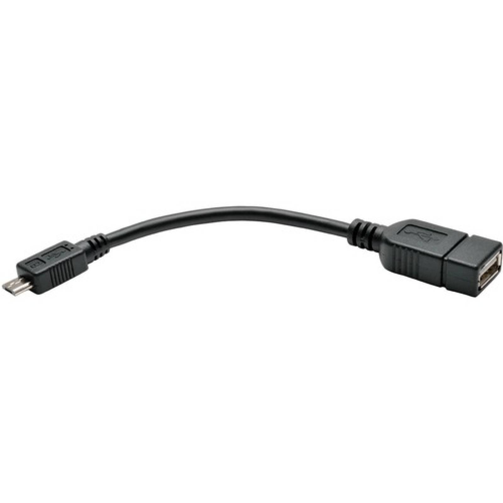 Tripplite Cable Adaptador Micro USB a USB OTG Host, Micro USB B de 5 Pines a USB A M/H - 15.2 cm [6"] - Negro

        