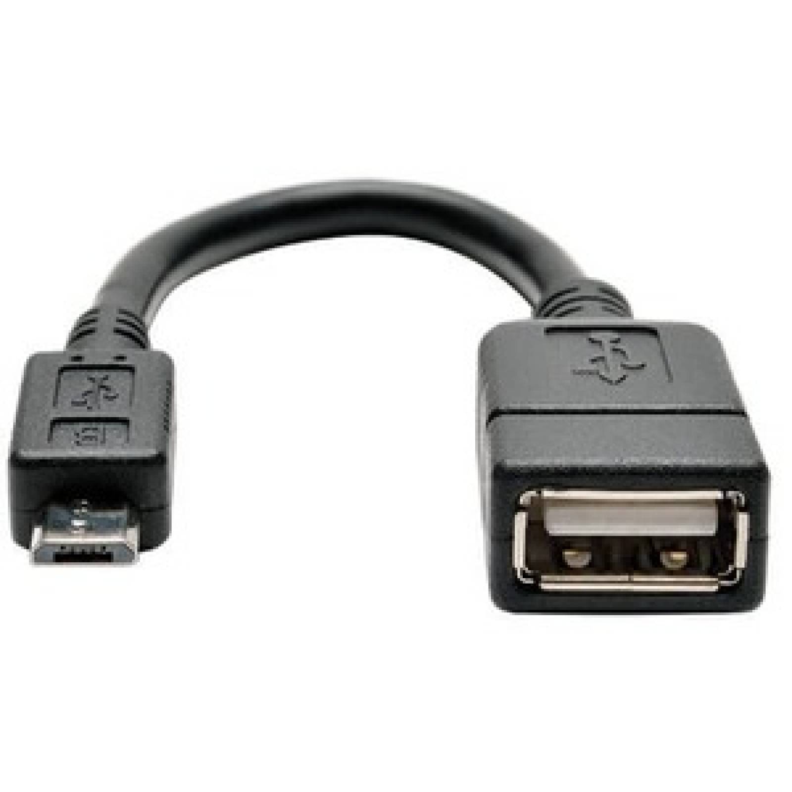 Tripplite Cable Adaptador Micro USB a USB OTG Host, Micro USB B de 5 Pines a USB A M/H - 15.2 cm [6"] - Negro

        