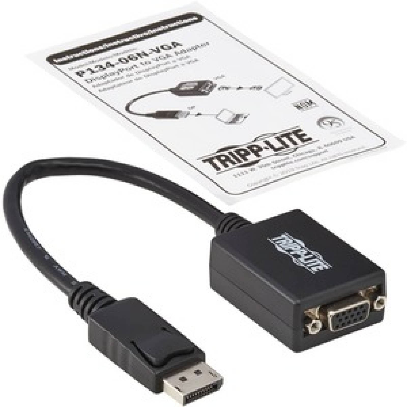 Tripplite Adaptador de Cable Activo DisplayPort Macho a VGA Hembra 1920x1200/1080p - DisplayPort Macho Vídeo - HD-15 Hem