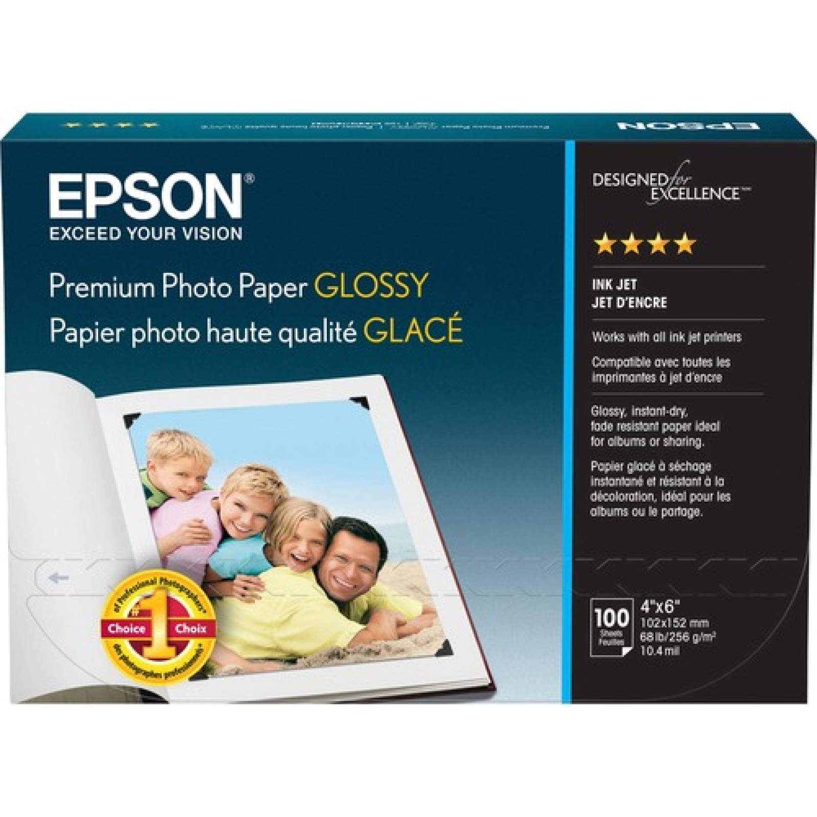 Epson PAPEL PREMIUM GLOSSY PHOTO 100 HOJAS 4IN X 6IN

        