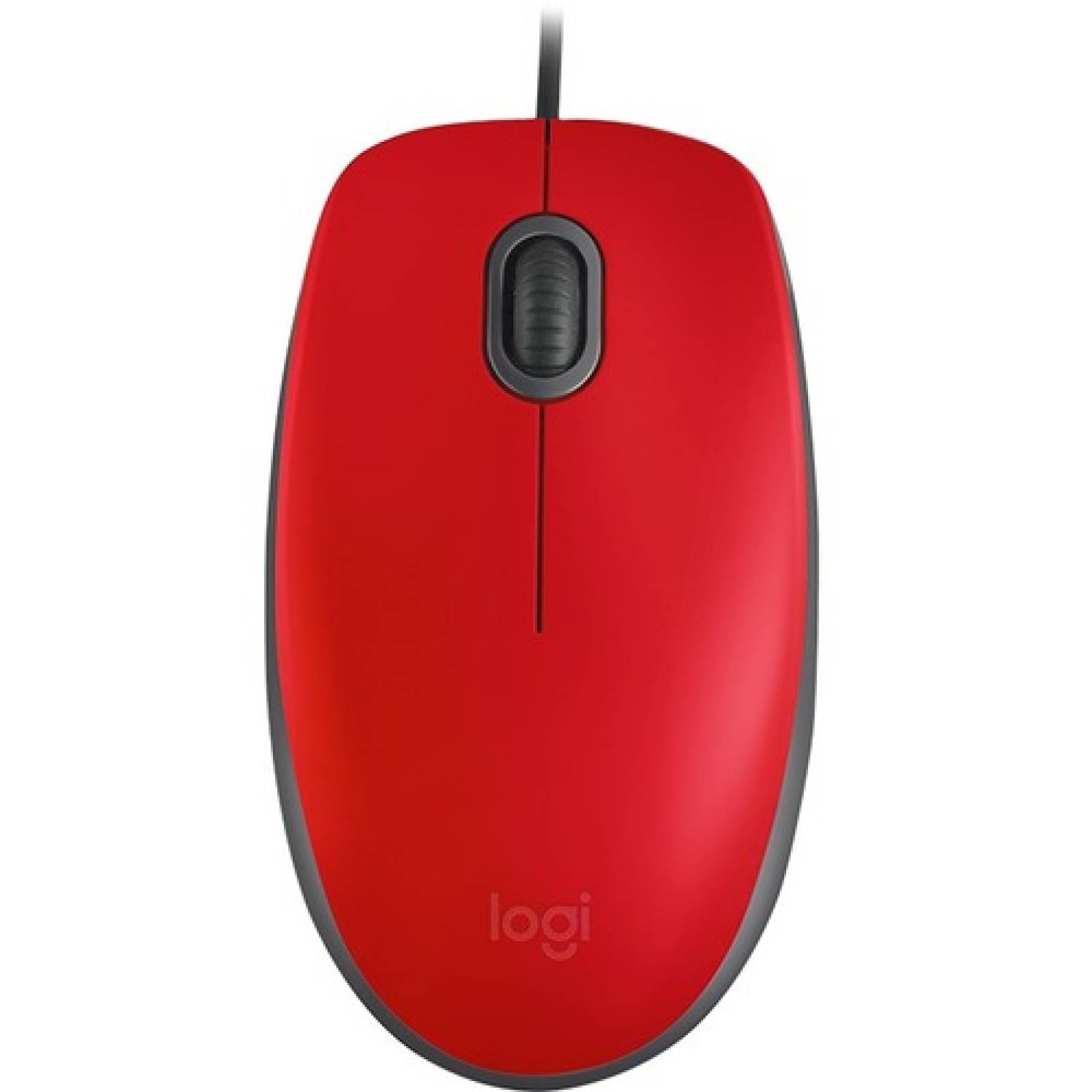Logitech Mouse Logitech M110 Silent - USB - Óptico - 3 Botón(es) - Rojo - Cable - 1000 dpi - Rueda de desplazamiento - S